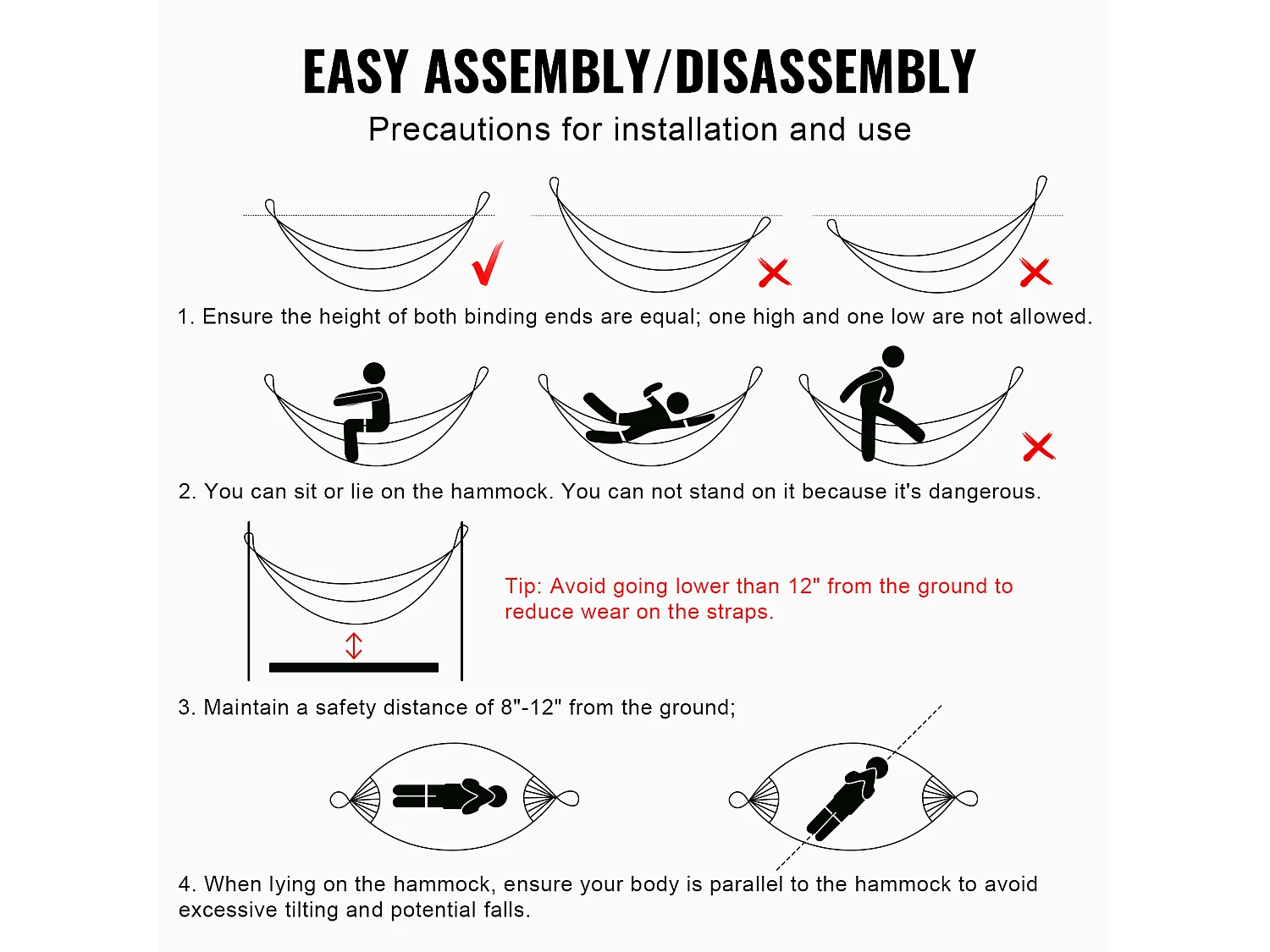 Support de Hamac, SucceBuy Support de Hamac en Bois, Capacité de 215,46 kg, Convient aux Hamacs de 2,8 à 3,9 m