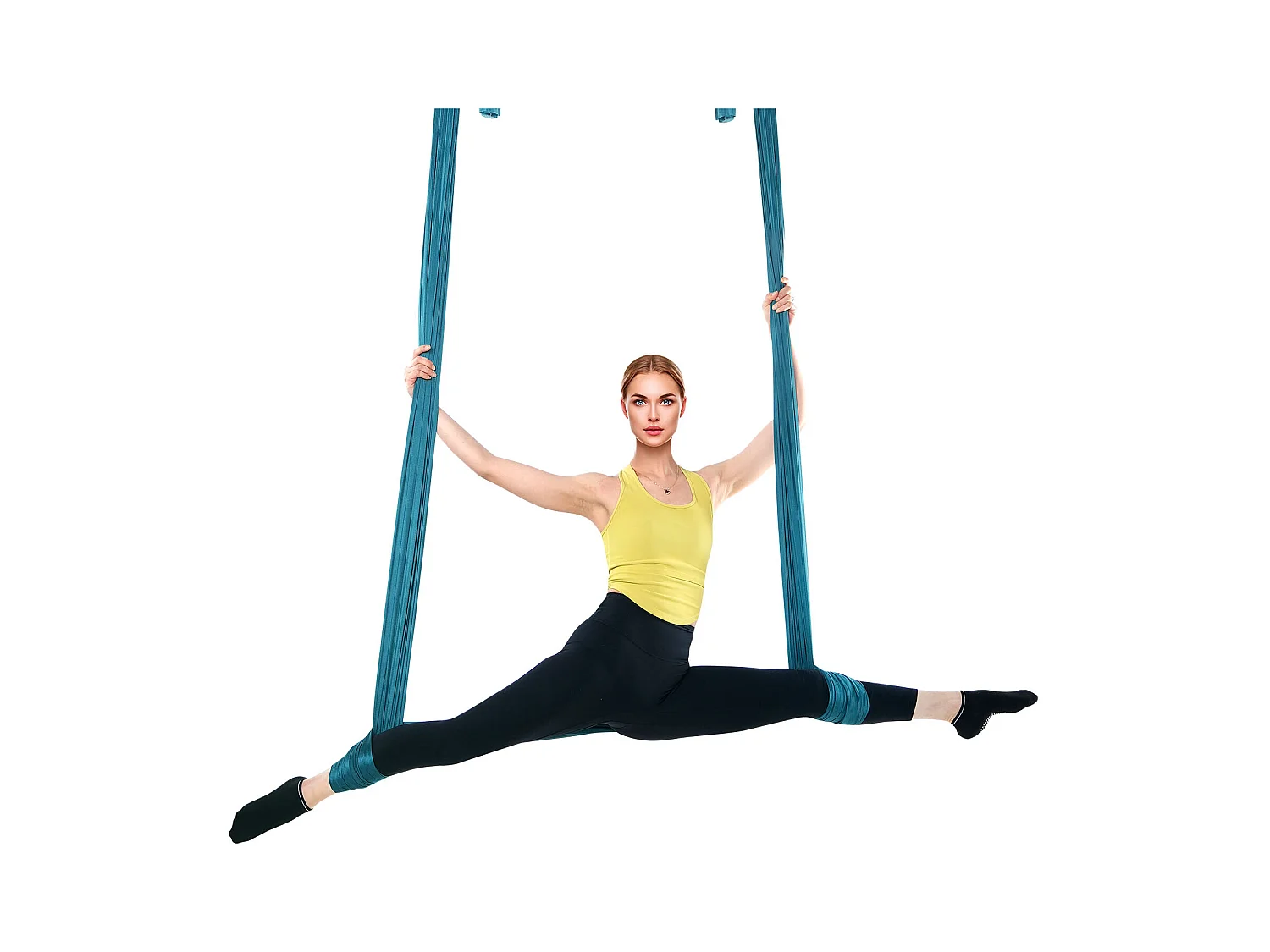 Hamac de Yoga Aérien SucceBuy Yoga Balançoire Hamac Aérien 5,5 mètres Nylon Suspendu Sling Inversion Vert