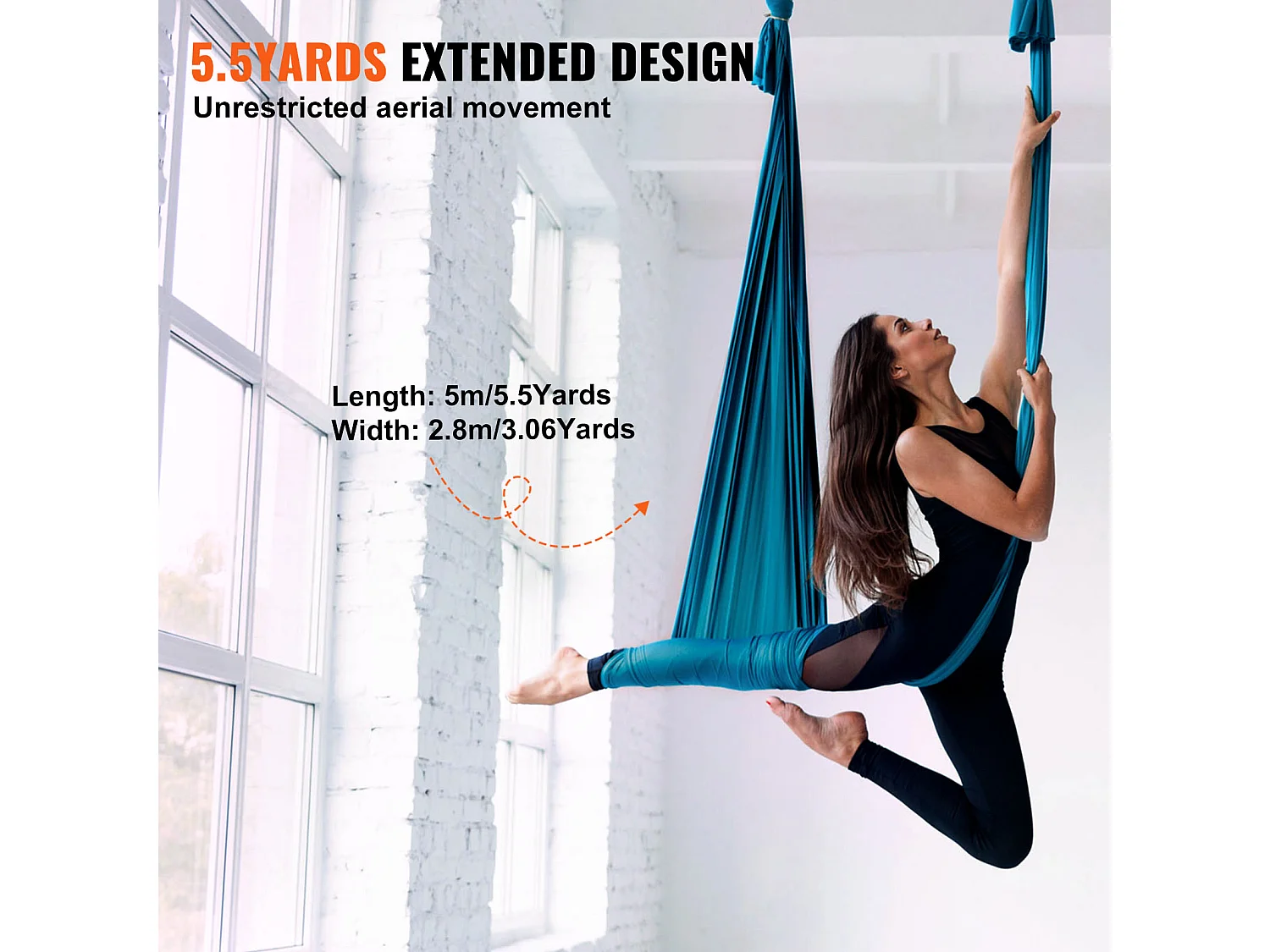 Amaca Yoga Aereo SucceBuy Yoga Amaca Aerea 5,5 Metri Nylon Sospeso Sling Inversione Verde