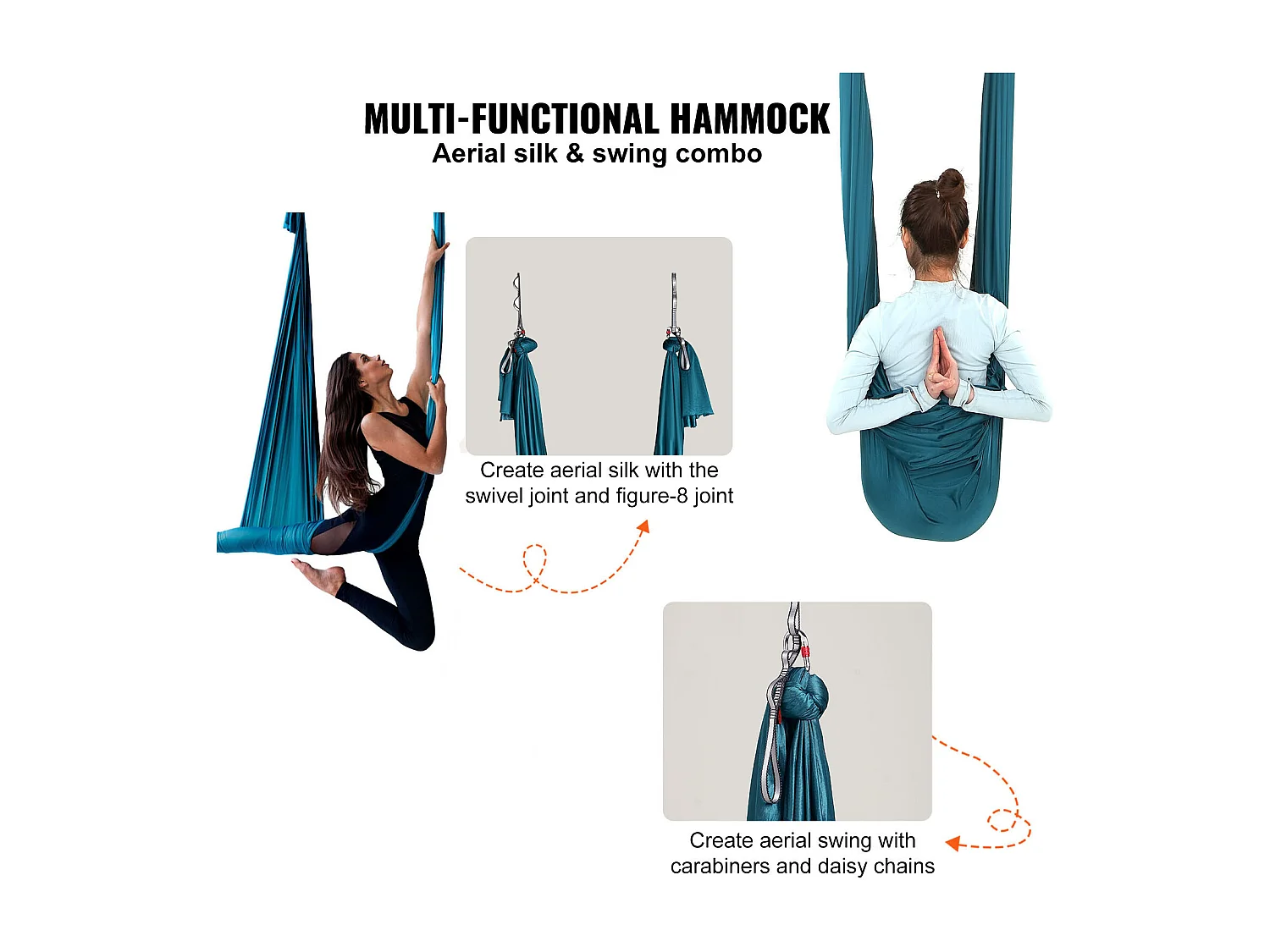 Amaca Yoga Aereo SucceBuy Yoga Amaca Aerea 5,5 Metri Nylon Sospeso Sling Inversione Verde