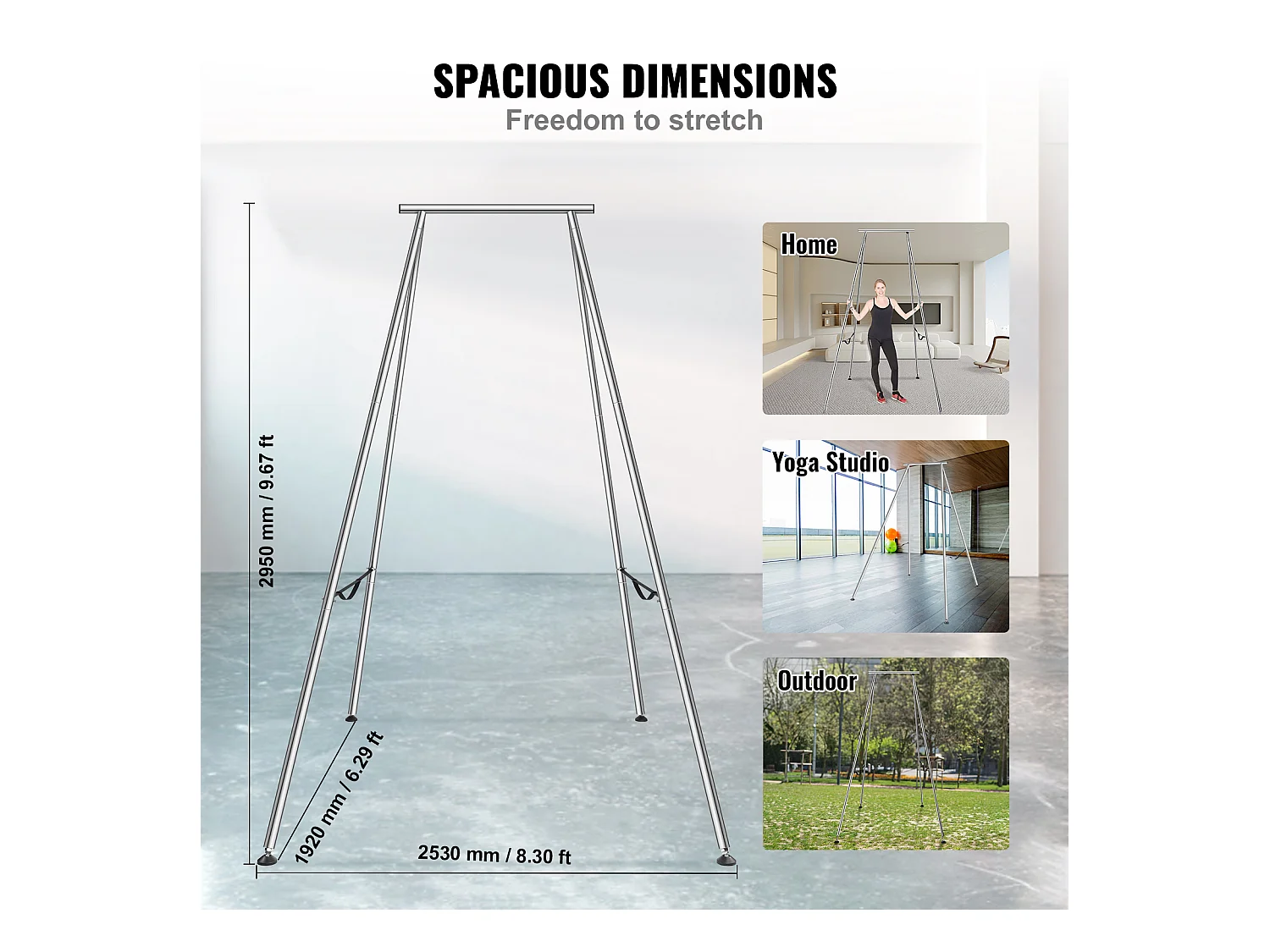 Hamac de Yoga Support de Balançoire Aérienne SucceBuy, Cadre de Yoga, Cadre en Acier Porteur de 250kg