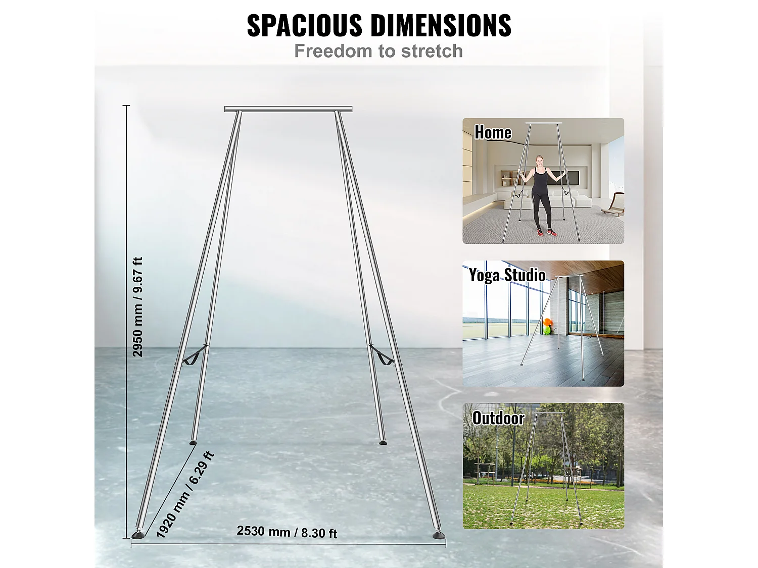 Hamac de Yoga Support de Balançoire Aérienne SucceBuy, Cadre de Yoga, Cadre en Acier Porteur de 250kg