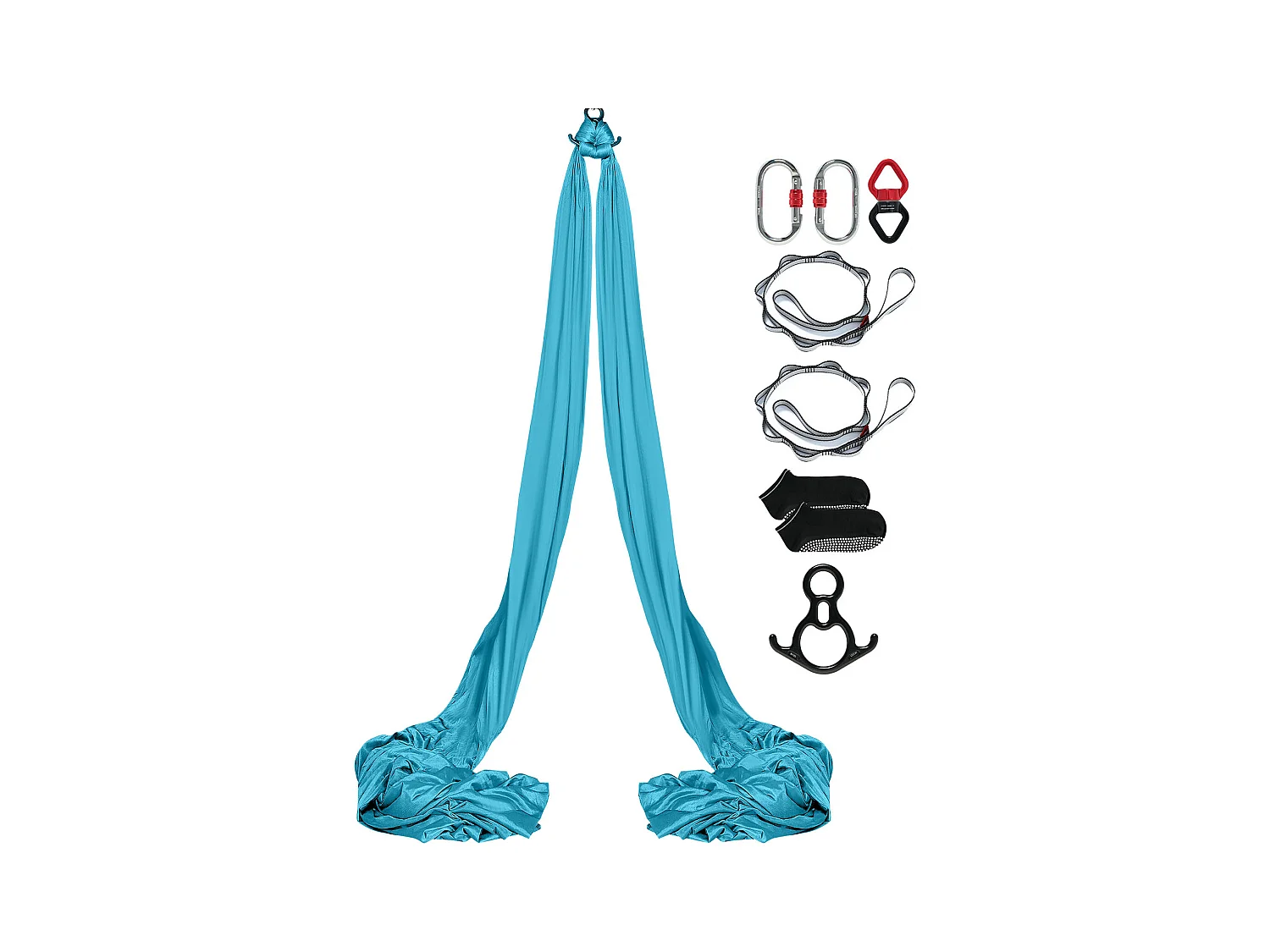 Hamac de Yoga Aérien SucceBuy Ensemble de Balançoire de Yoga Aérien en Soie 11 mètres Hamac Trapèze Inversion Mouche Bleu