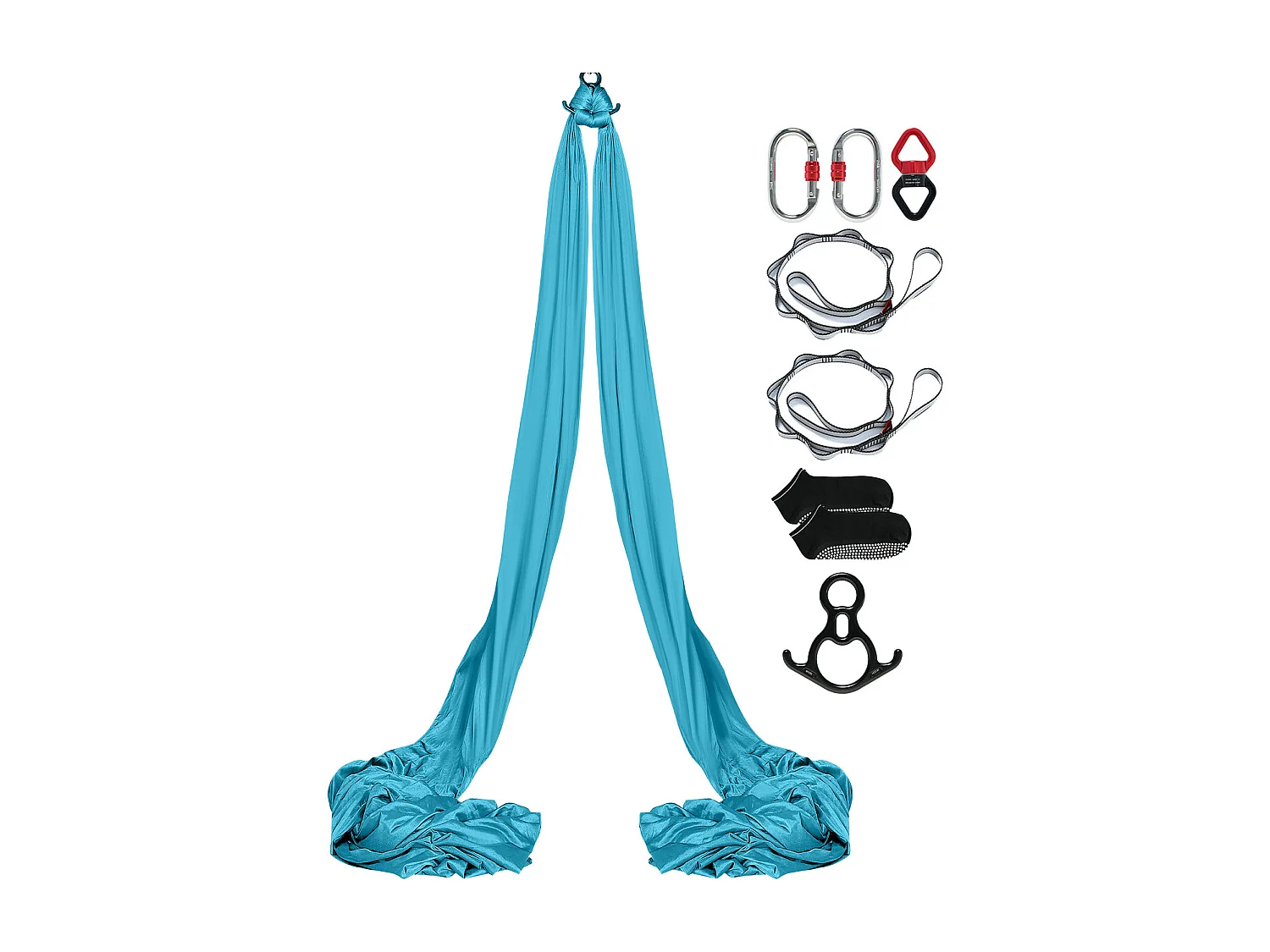 Lucht Yoga Hangmat SucceBuy Set Van 11 Meter Zijde Lucht Yoga Schommel Trapeze Inversie Blauw