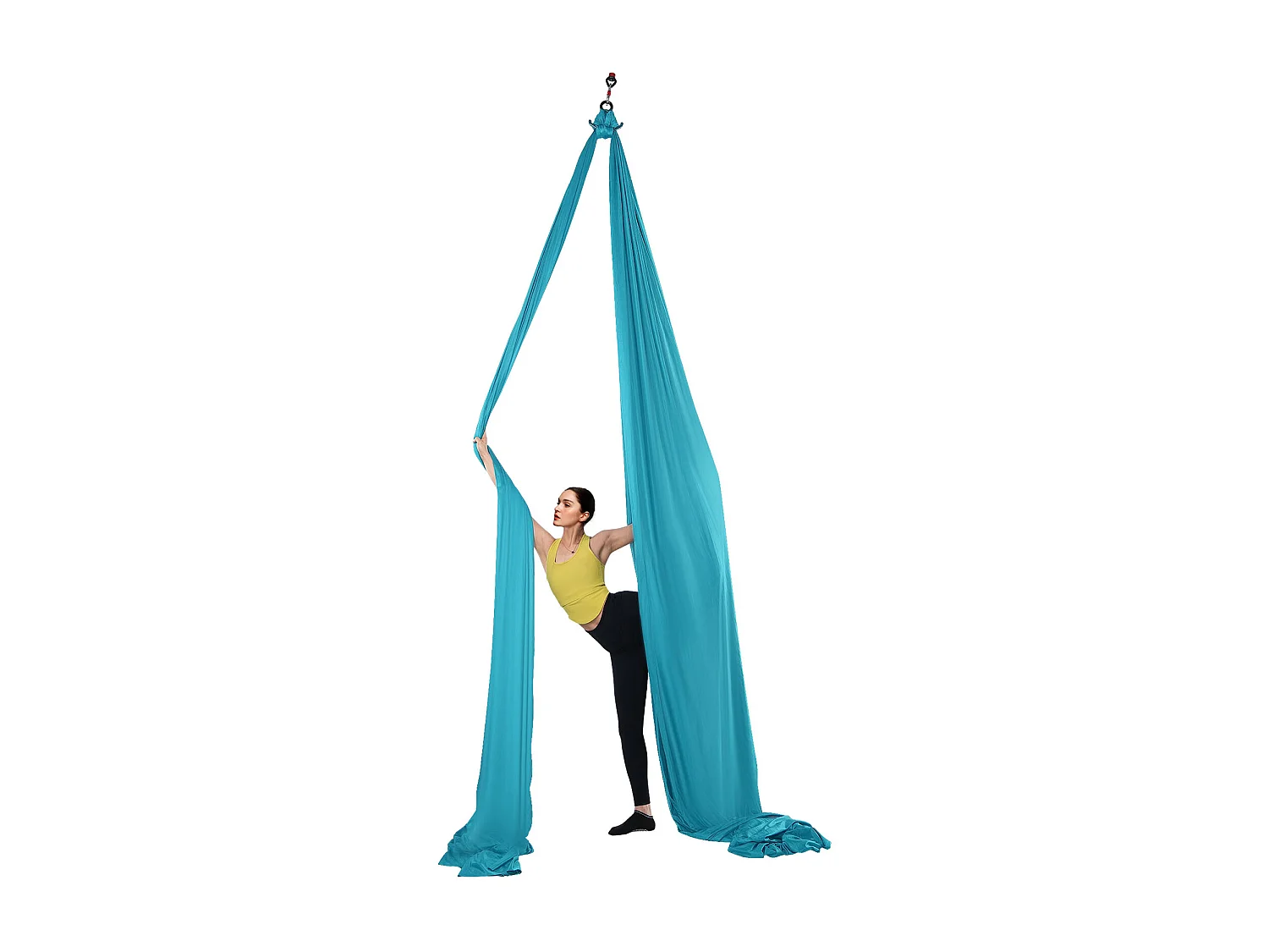 Lucht Yoga Hangmat SucceBuy Set Van 11 Meter Zijde Lucht Yoga Schommel Trapeze Inversie Blauw