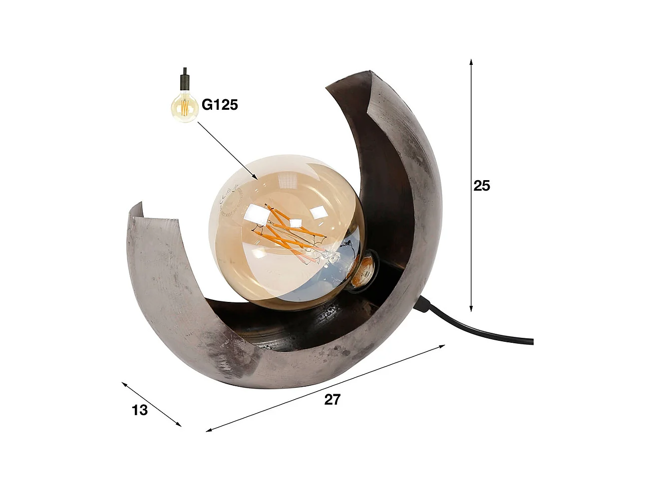 Lampe - argent métal - LUAR