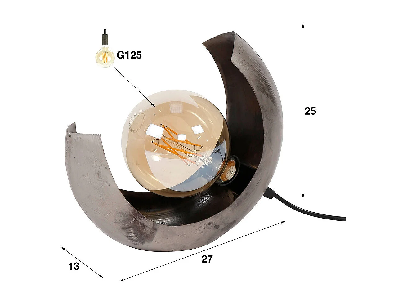 Tischlampe - Silber Metall - LUAR