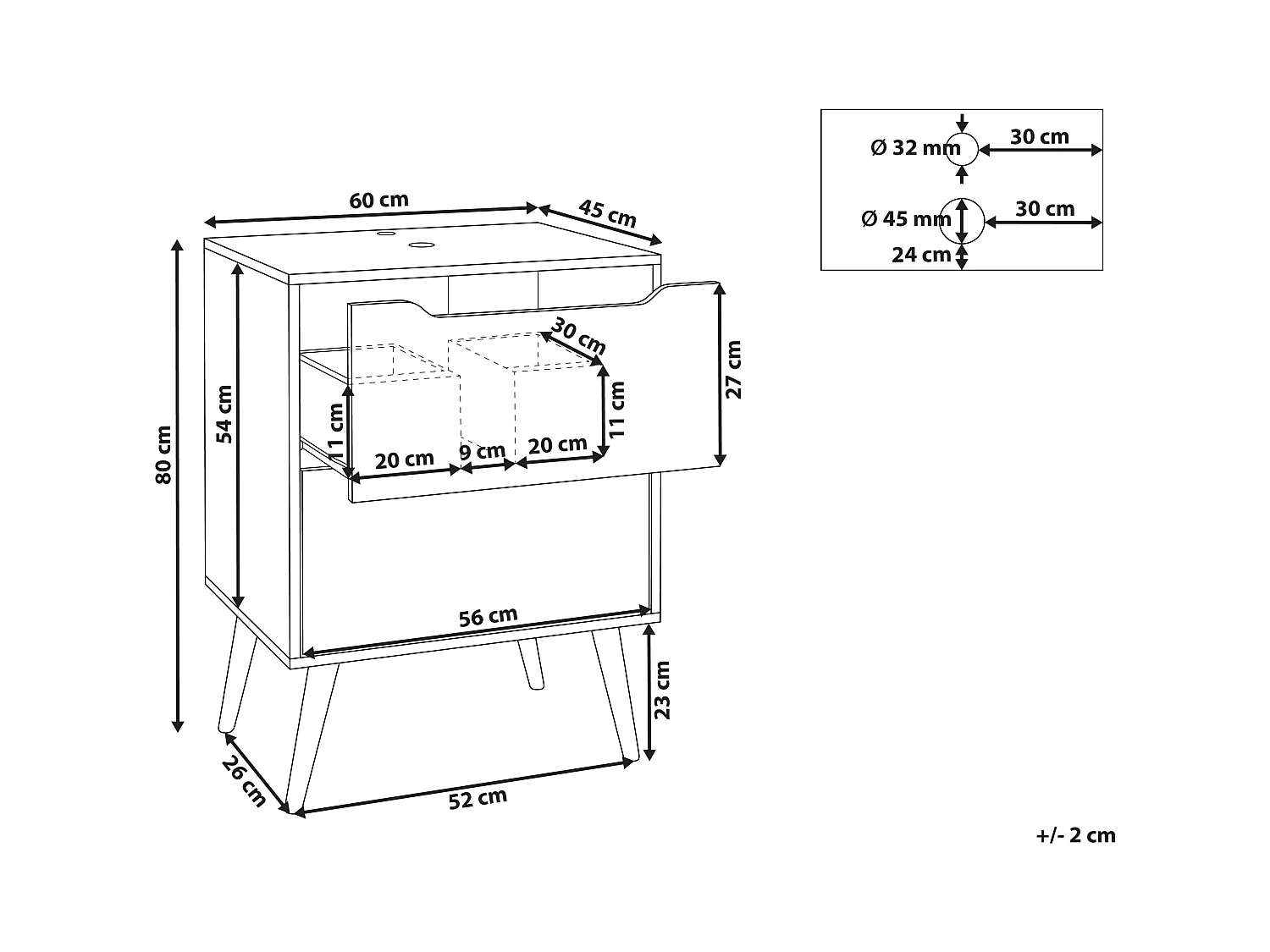 Mobile per lavabo CARIACICA 60 cm Marrone chiaro