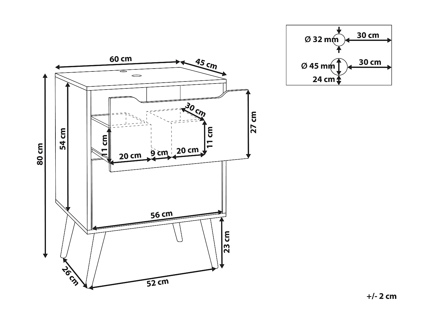 Meuble-lavabo CARIACICA 60 cm Marron clair
