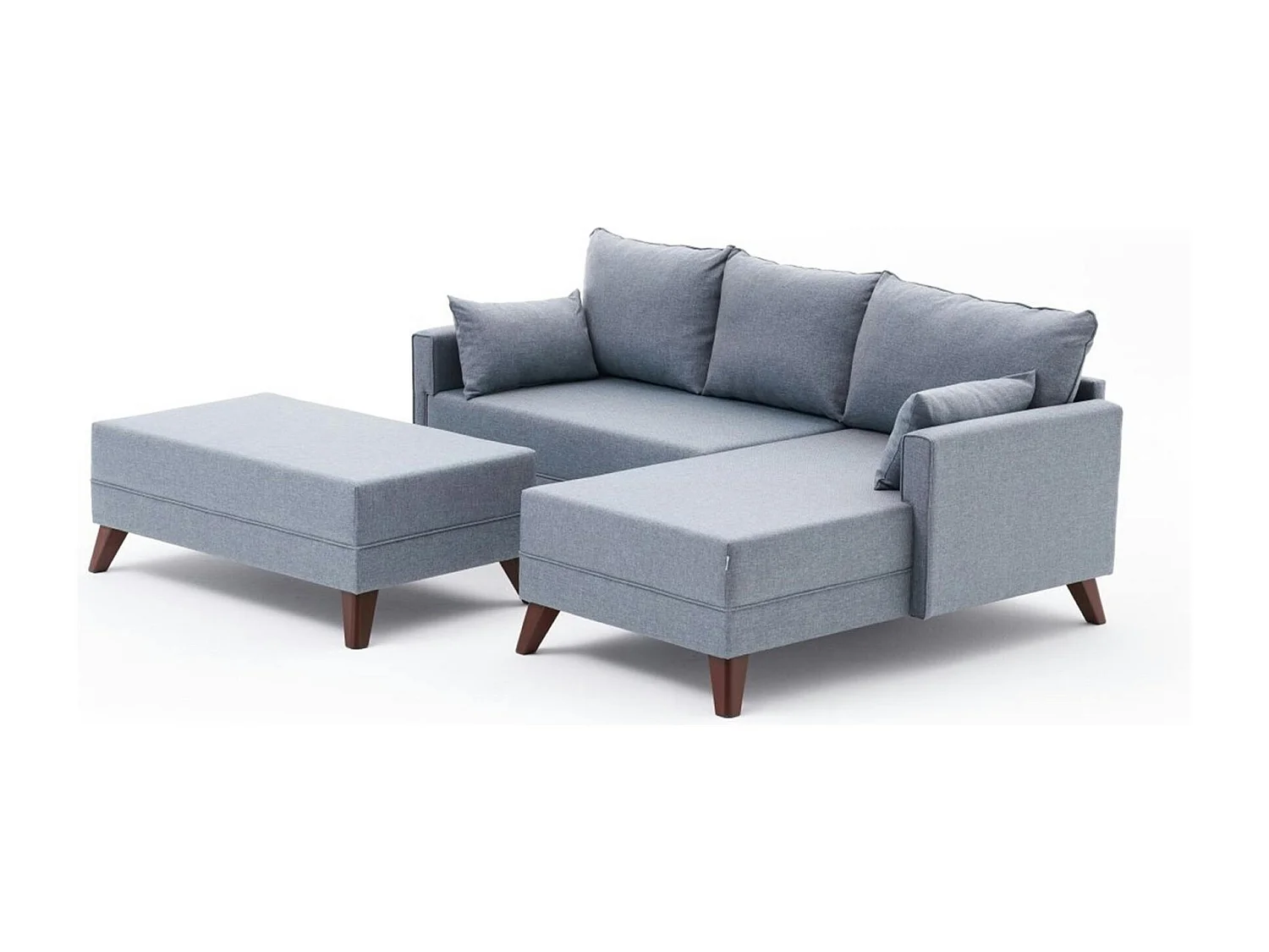 Canapé d'angle convertible bleu gris - côté droit SPLIT