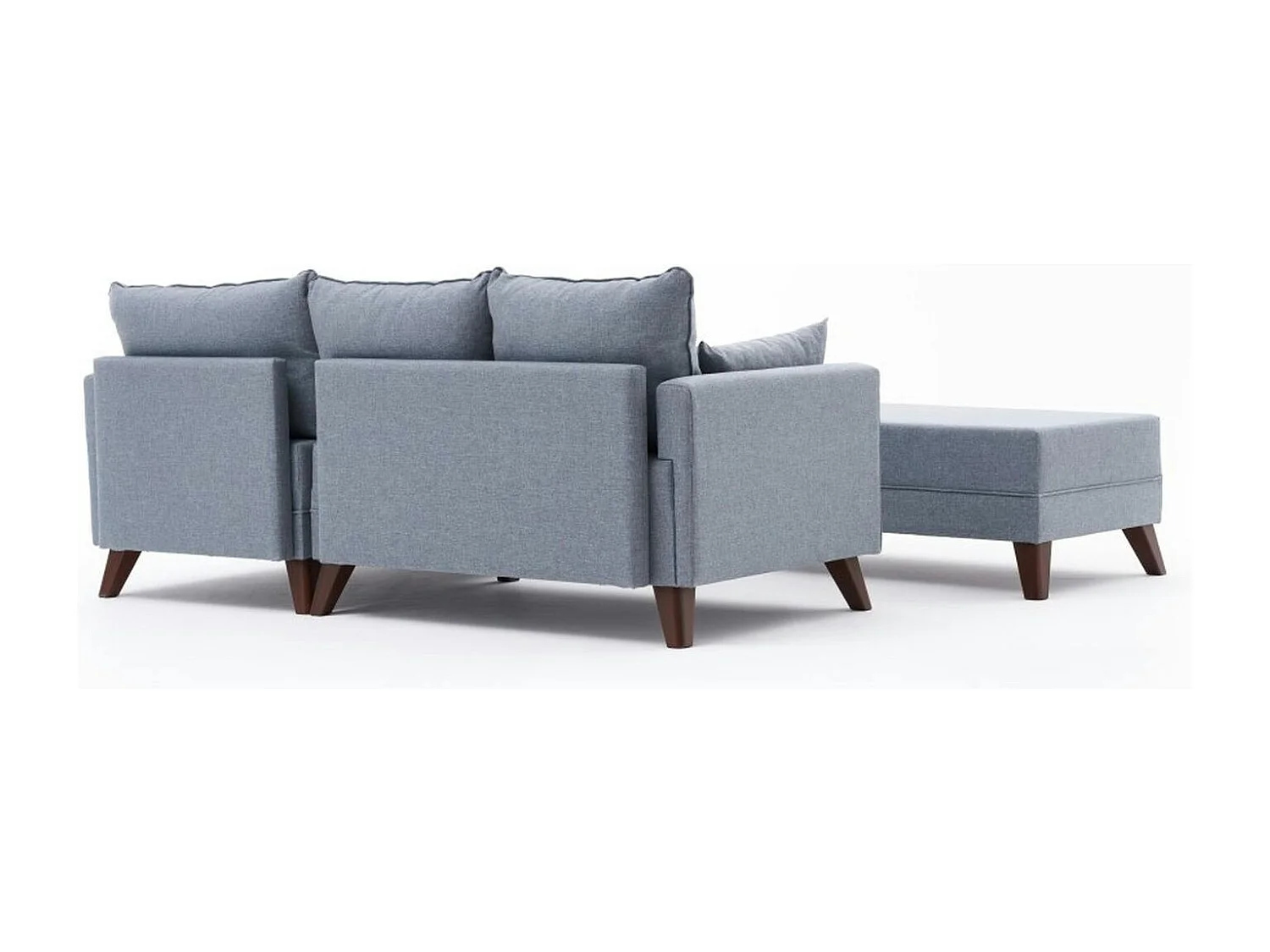 Canapé d'angle convertible bleu gris - côté droit SPLIT