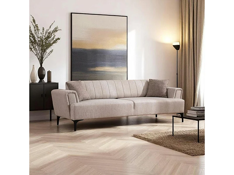 Canapé 3 places beige - lit d’appoint, style moderne LUCCA