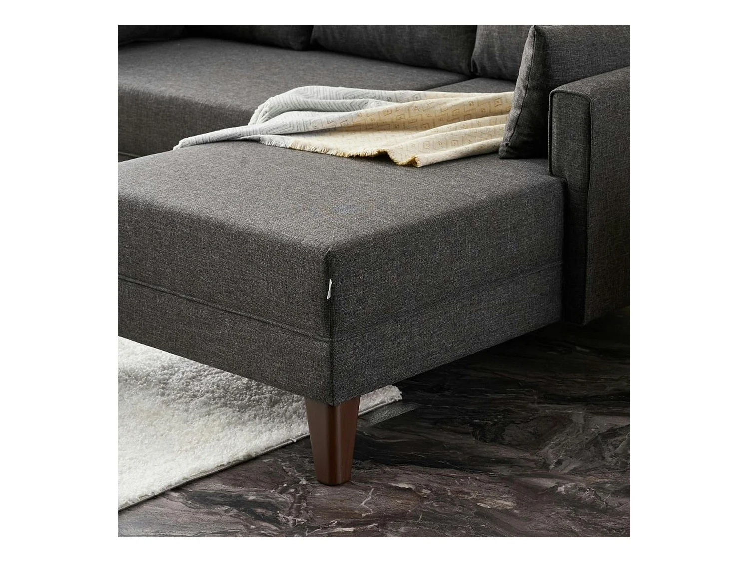 Canapé d'angle convertible anthracite - côté droit SPLIT