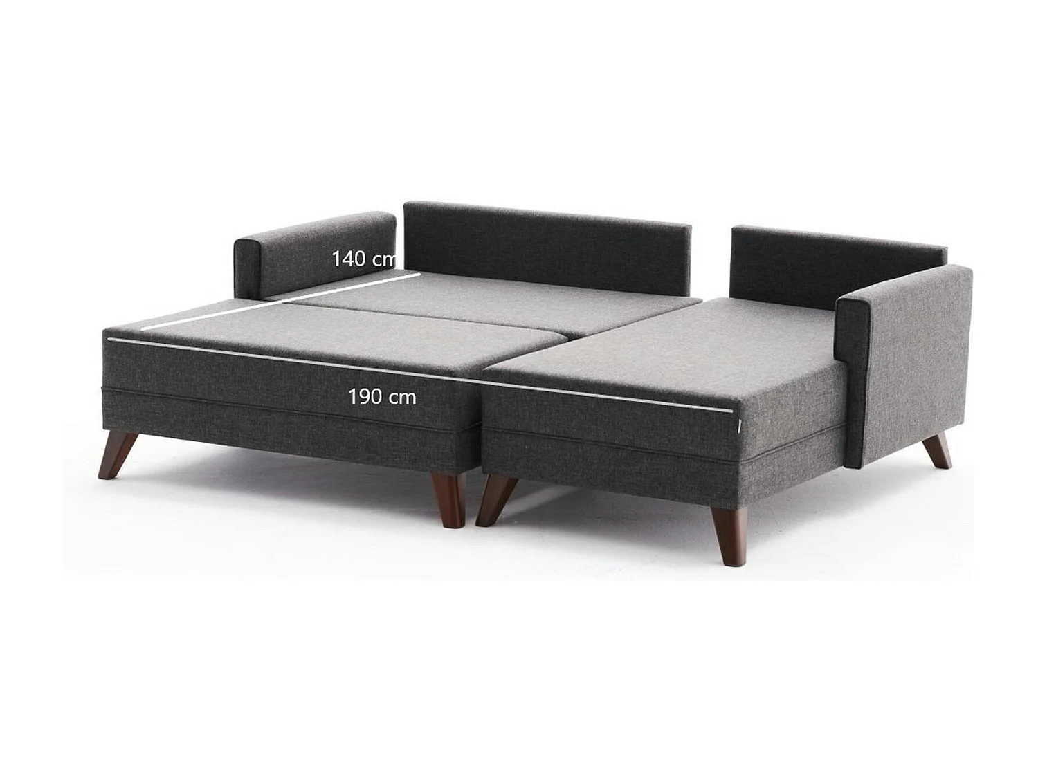 Canapé d'angle convertible anthracite - côté droit SPLIT