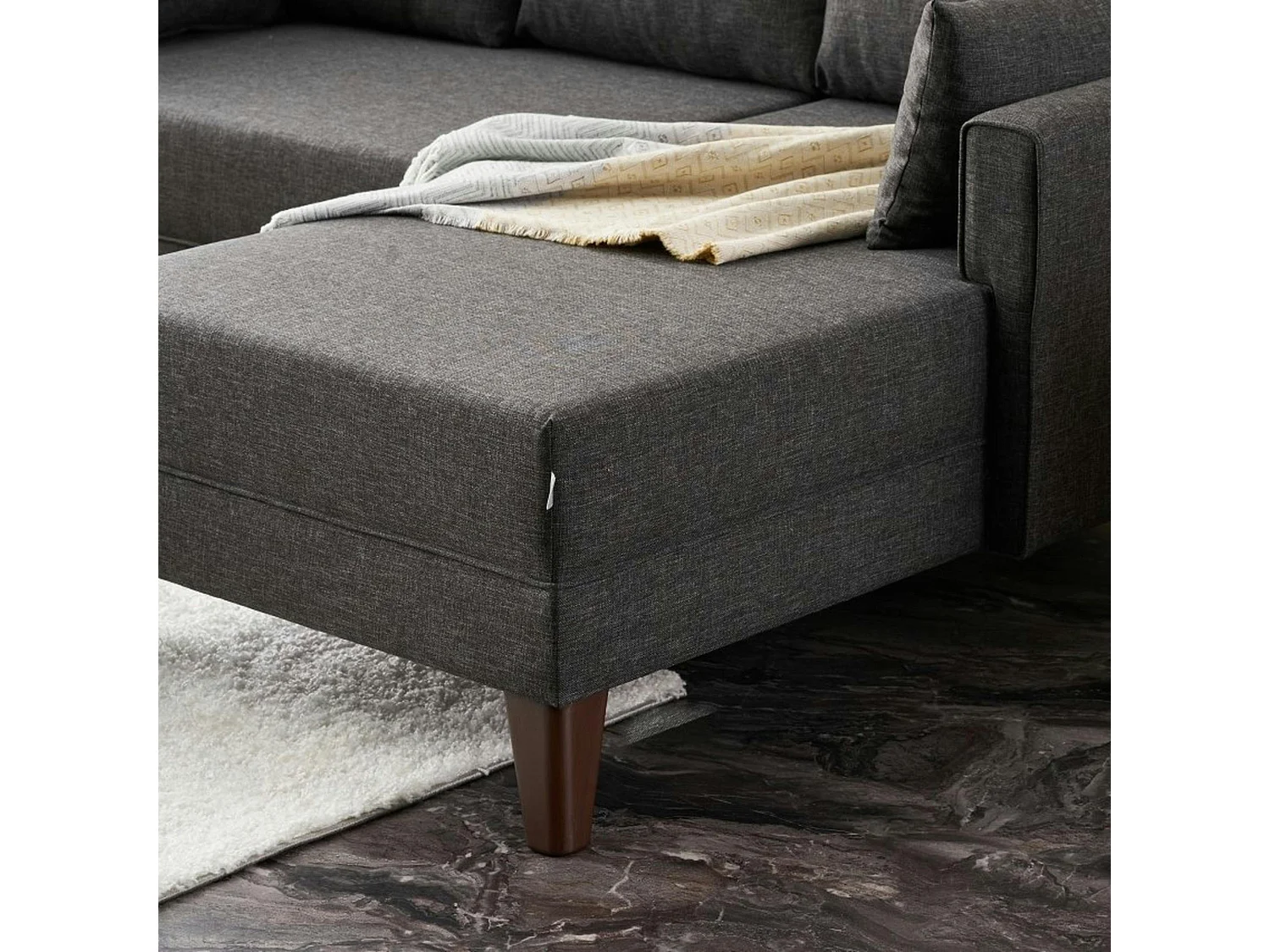 Canapé d'angle convertible anthracite - côté droit SPLIT