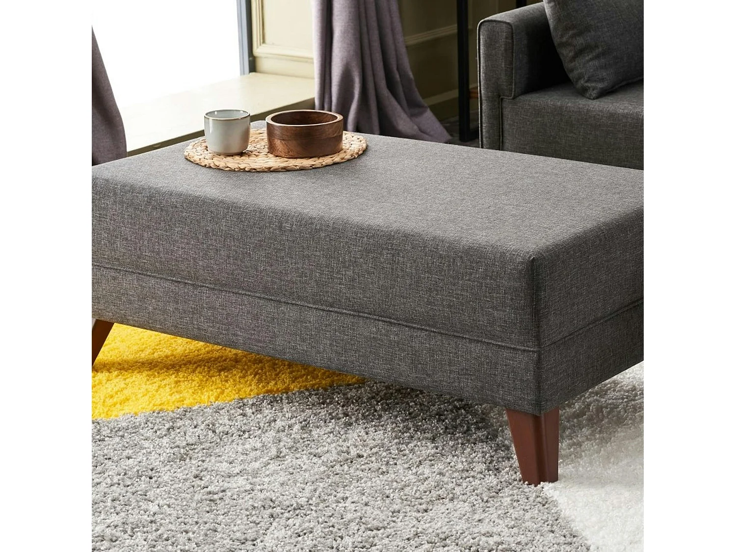 Canapé d'angle convertible anthracite - côté droit SPLIT