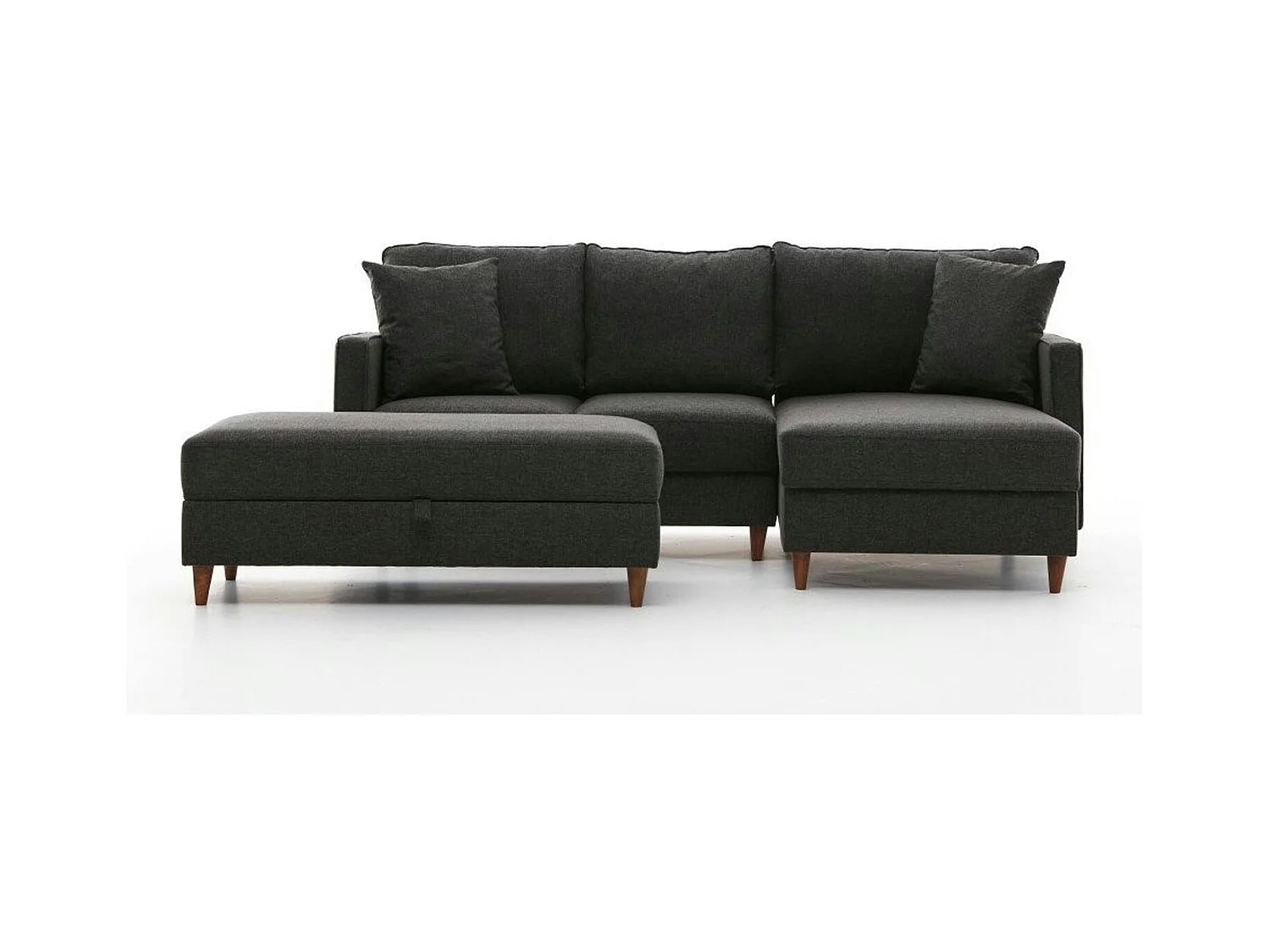 Canapé d'angle convertible anthracite - côté droit COMO