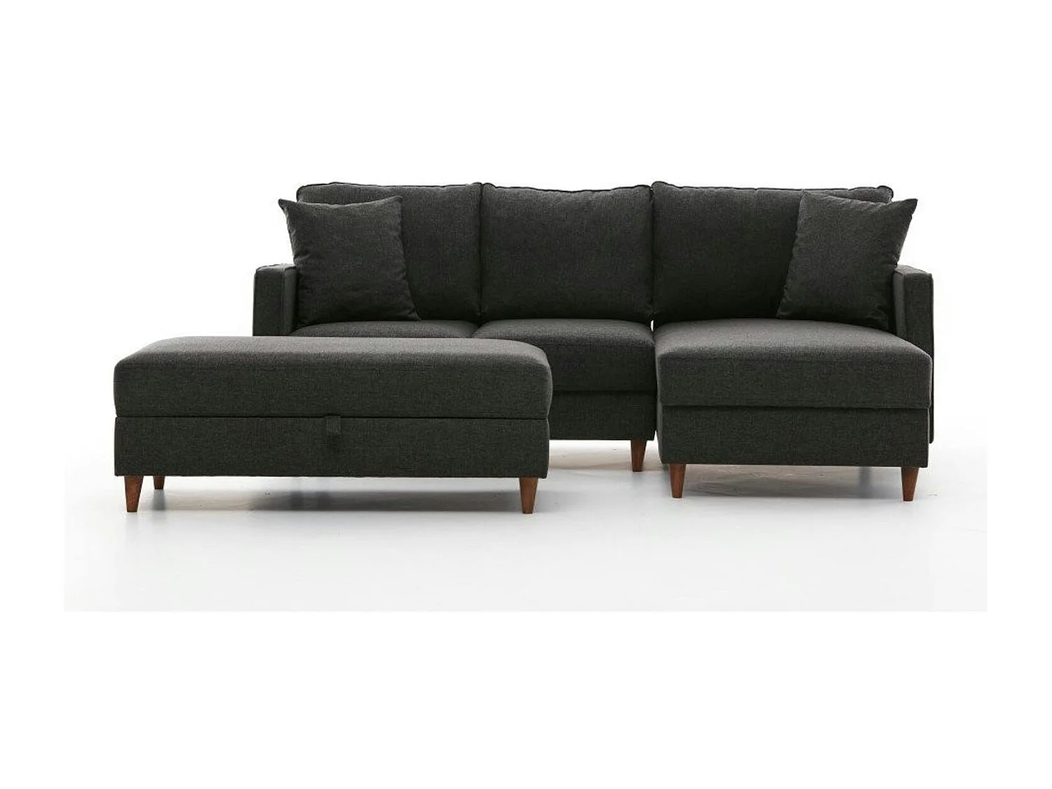 Canapé d'angle convertible anthracite - côté droit COMO