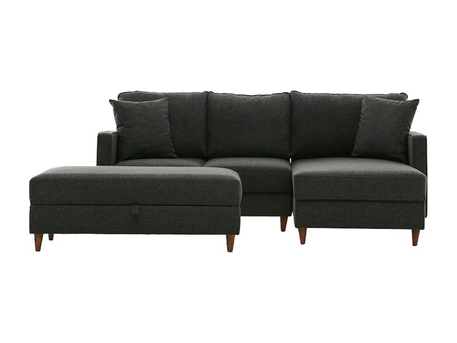 Canapé d'angle convertible anthracite - côté droit COMO