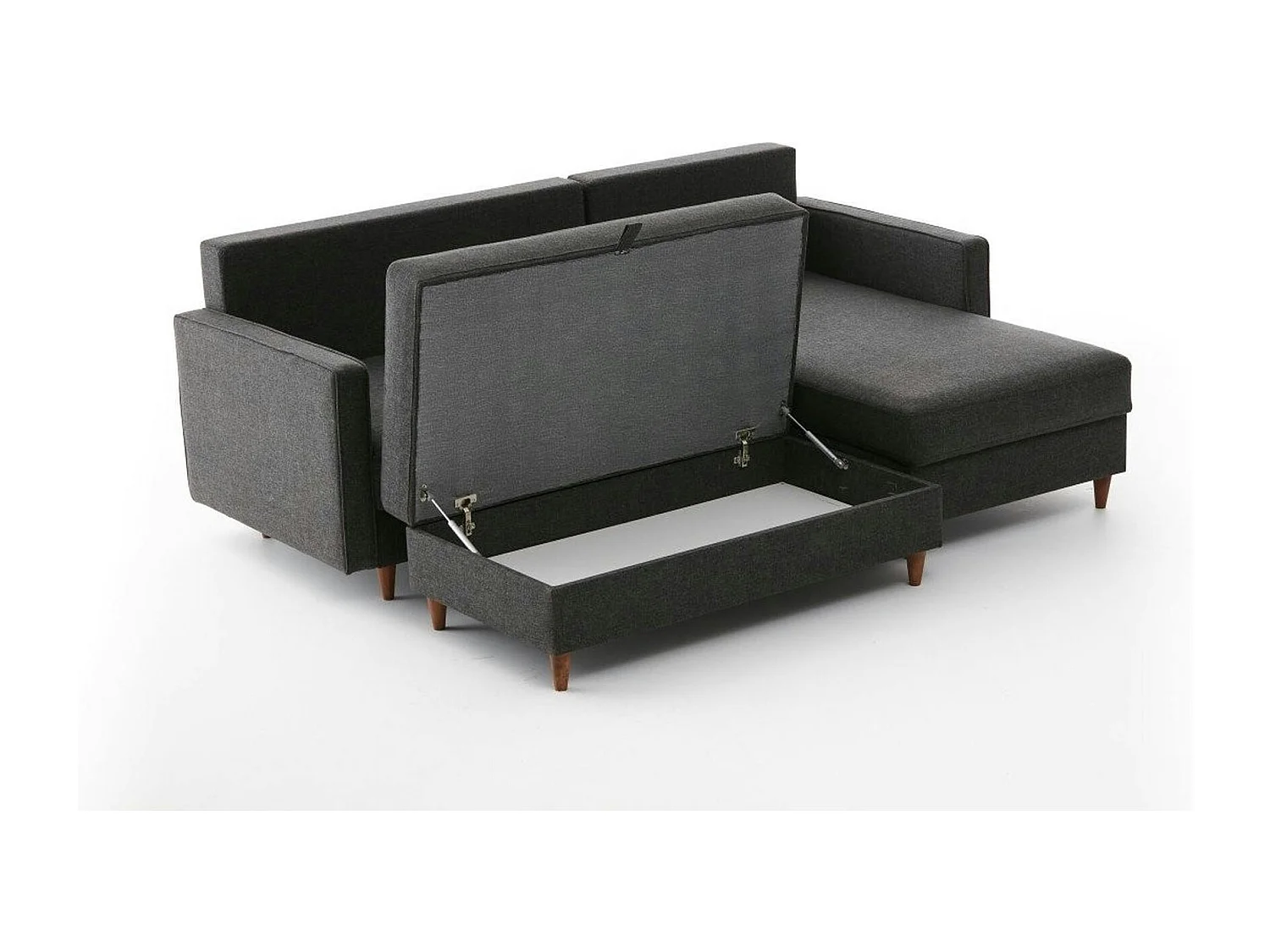 Canapé d'angle convertible anthracite - côté droit COMO