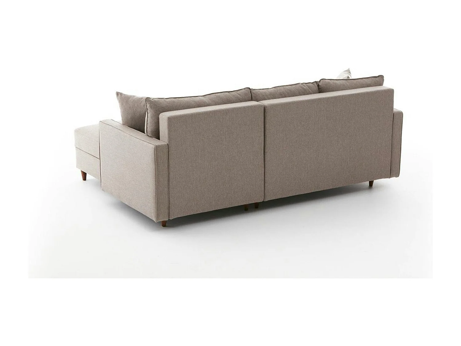 Canapé d'angle convertible beige - côté droit COMO