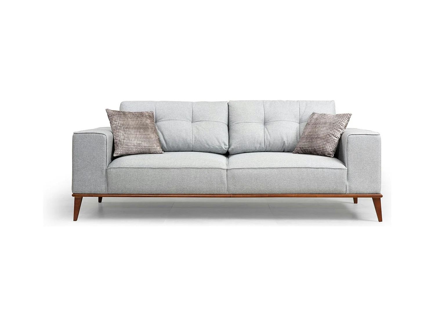 Canapé 3 places gris - lit d'appoint, coussins capitonnés TOYA