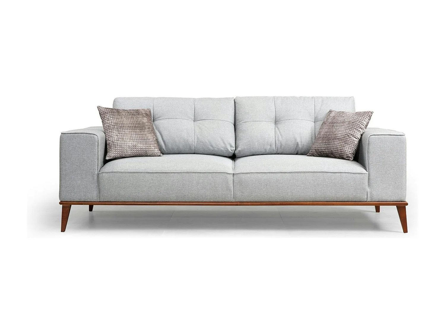 Canapé 3 places gris - lit d'appoint, coussins capitonnés TOYA