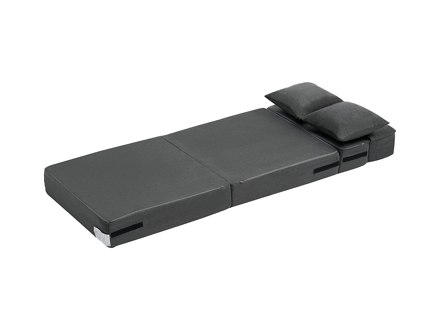 Canapé-Lit Pliant SucceBuy, 3 en 1 Pliable avec 2 Oreillers, Gris Foncé, Simple