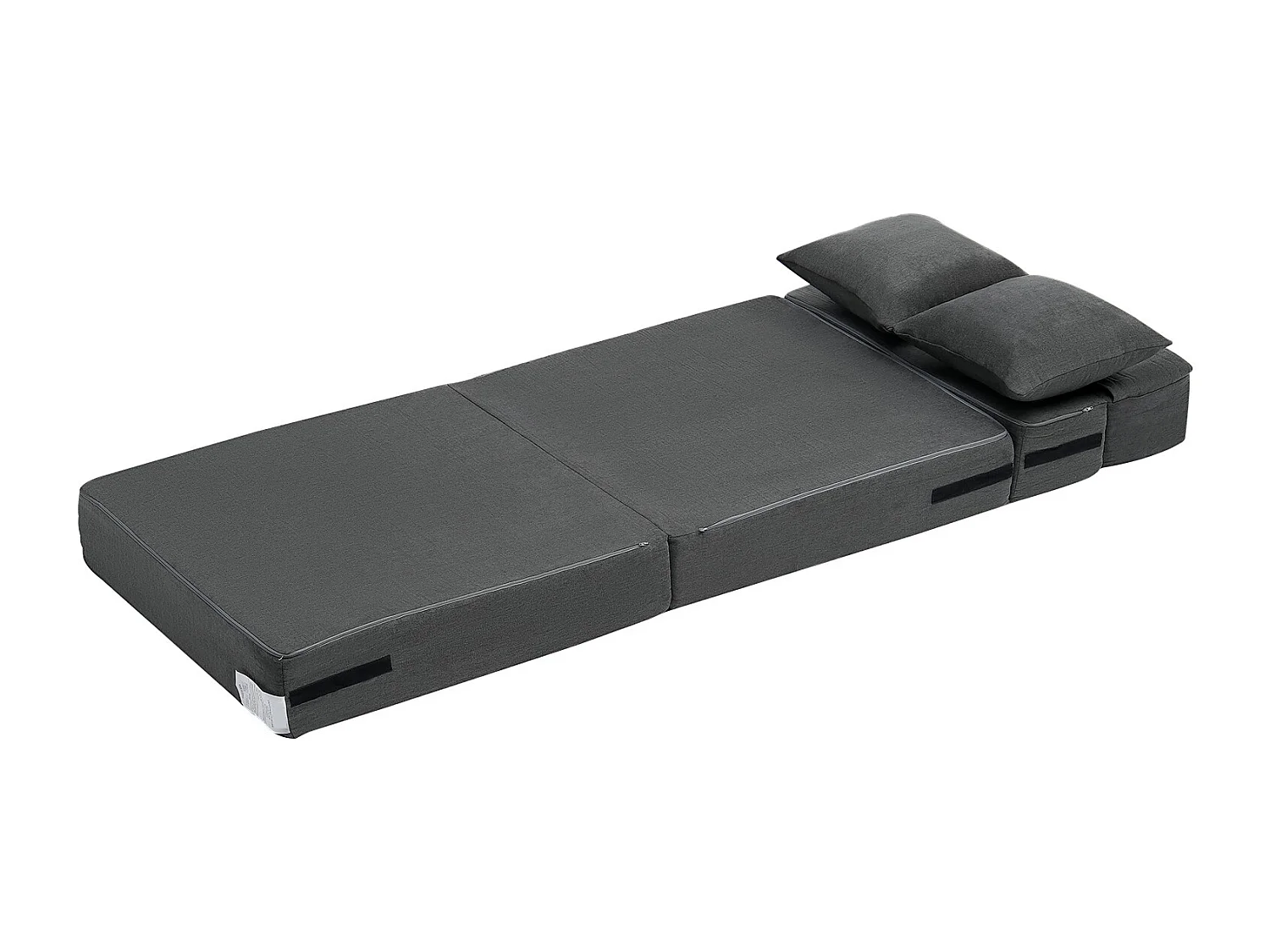 Canapé-Lit Pliant SucceBuy, 3 en 1 Pliable avec 2 Oreillers, Gris Foncé, Simple