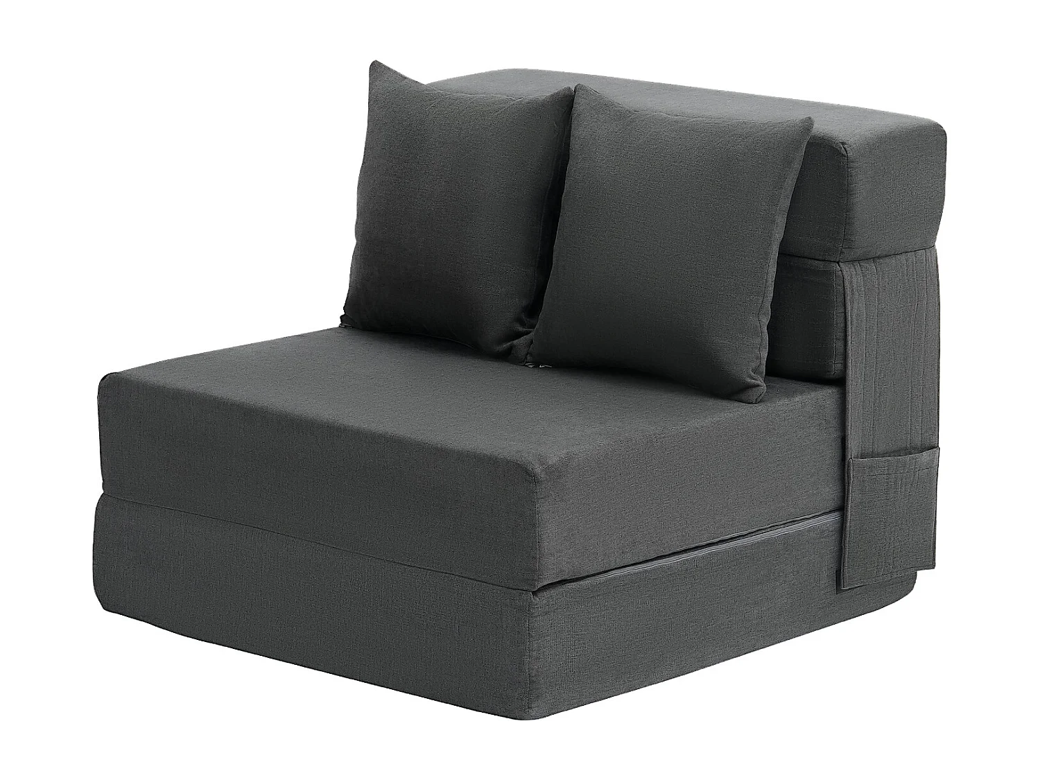 Canapé-Lit Pliant SucceBuy, 3 en 1 Pliable avec 2 Oreillers, Gris Foncé, Simple