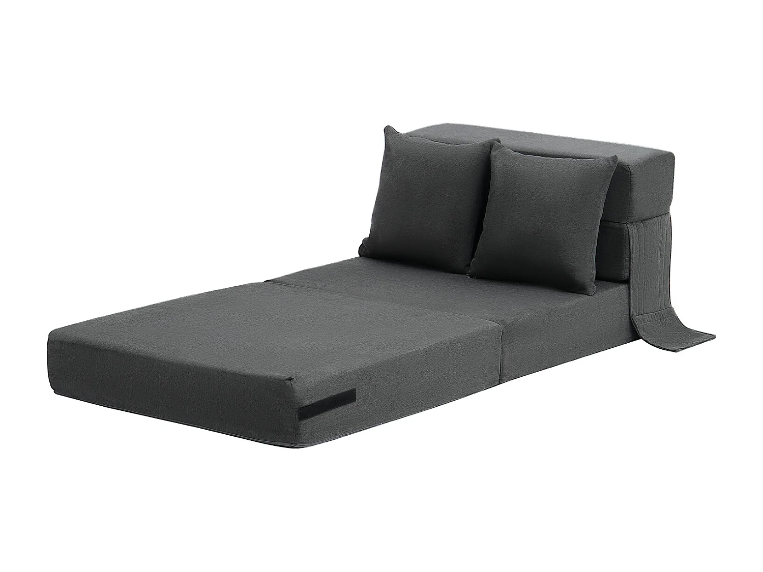 Canapé-Lit Pliant SucceBuy, 3 en 1 Pliable avec 2 Oreillers, Gris Foncé, Simple