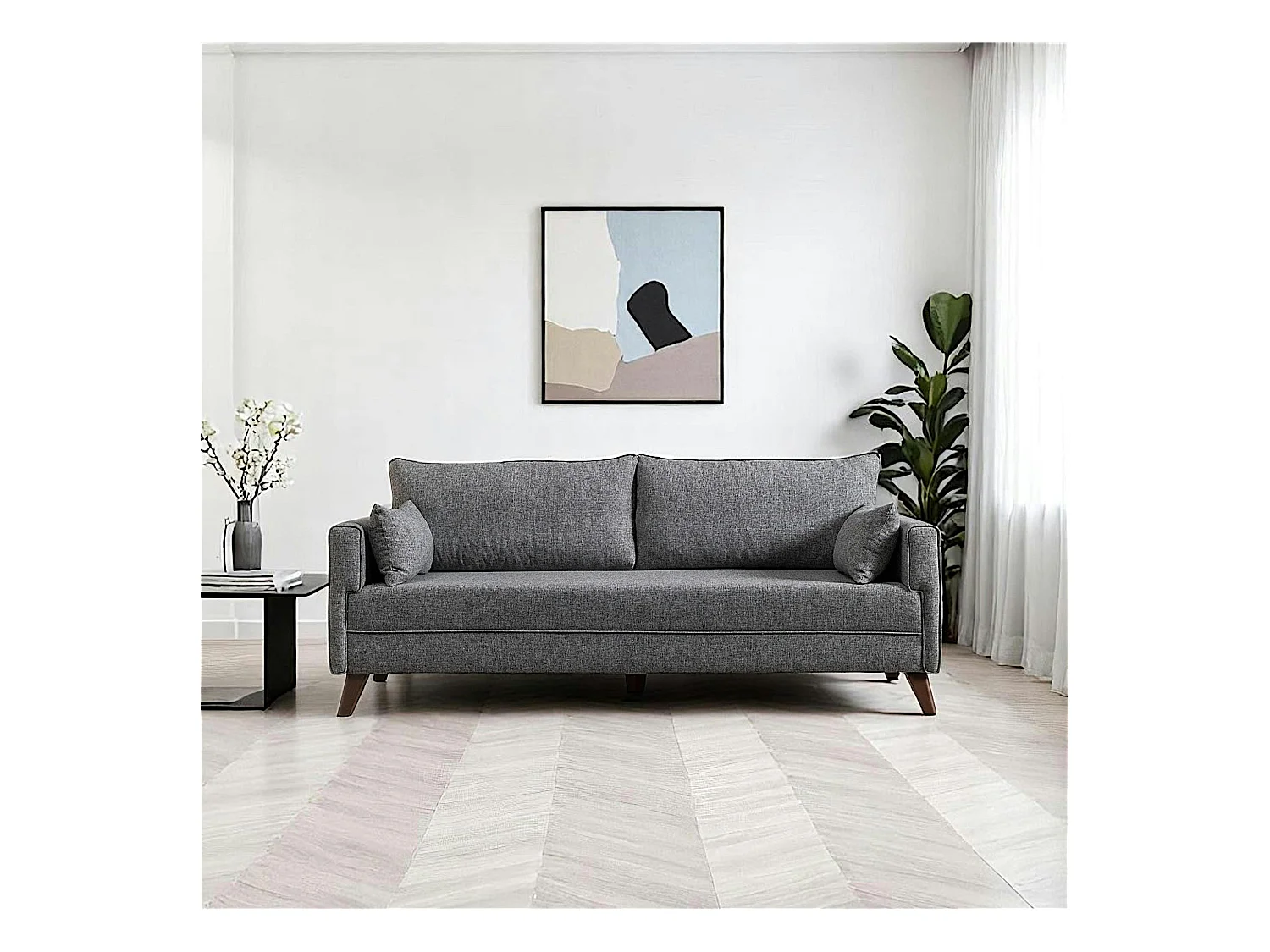 Canapé-lit gris chiné - dos droit SPLIT