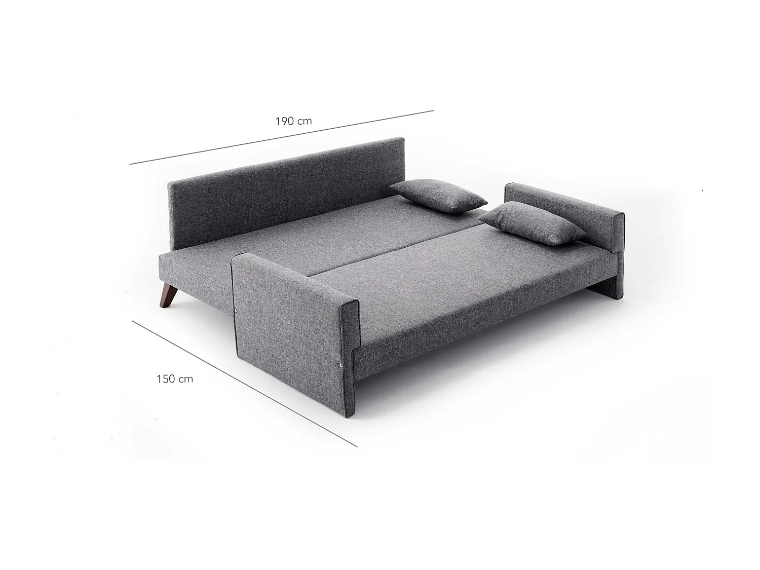 Canapé-lit gris chiné - dos droit SPLIT