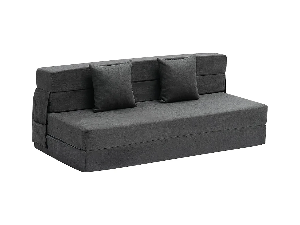 Vouwbare Slaapbank SucceBuy, 3-in-1 met 2 Kussens, Donkergrijs, Queen Size
