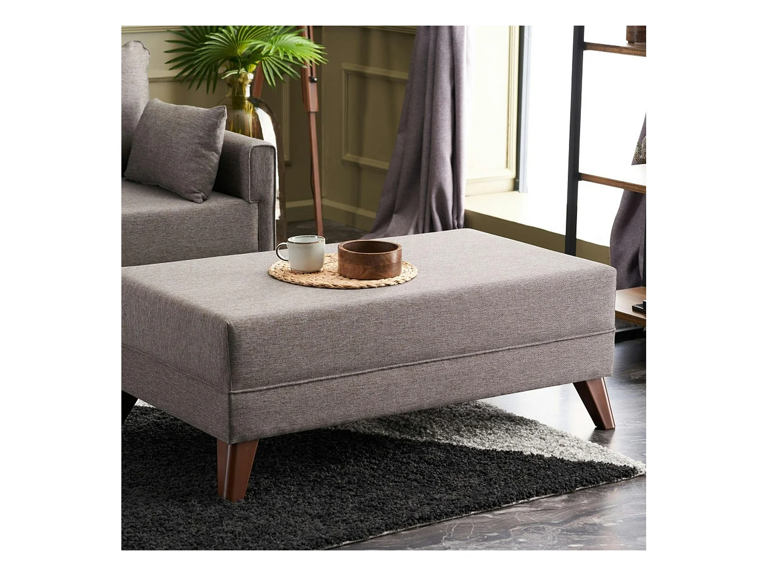 Canapé d'angle convertible taupe - côté gauche SPLIT