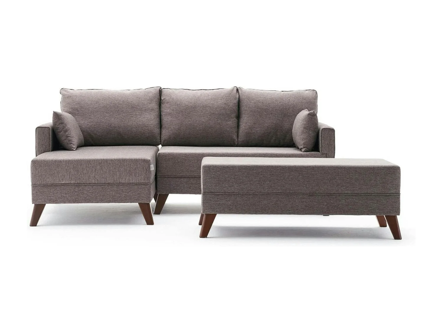 Canapé d'angle convertible taupe - côté gauche SPLIT