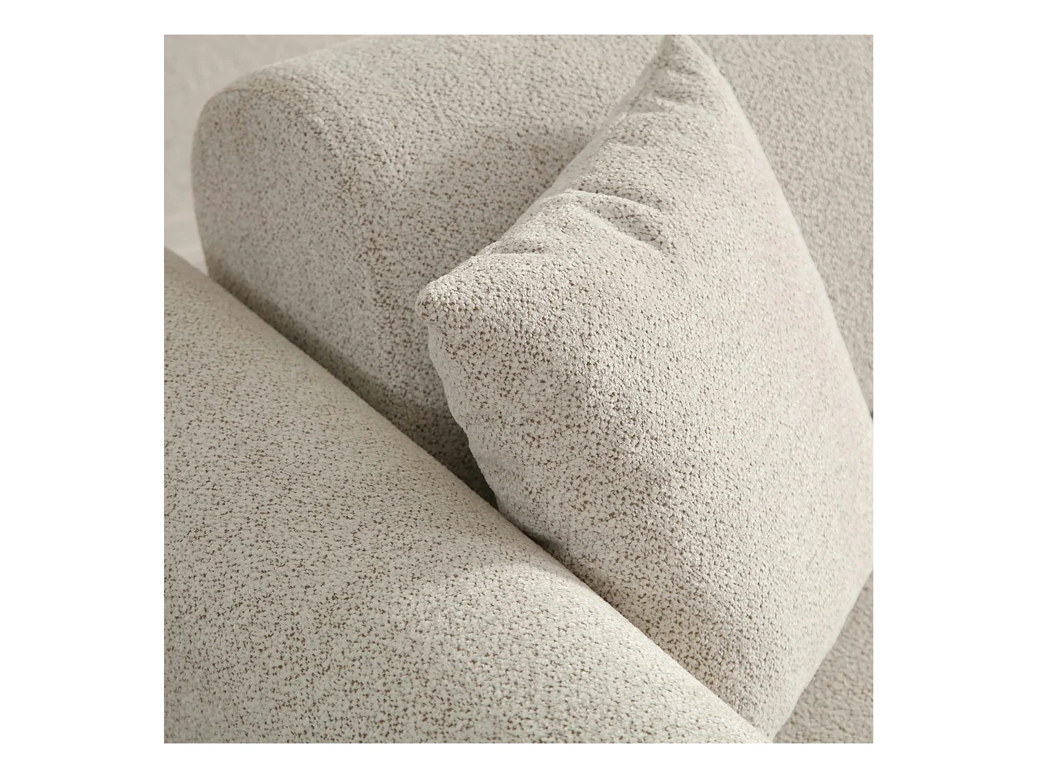 Canapé 3 places écru - lit d'appoint, pieds bois LUCCA