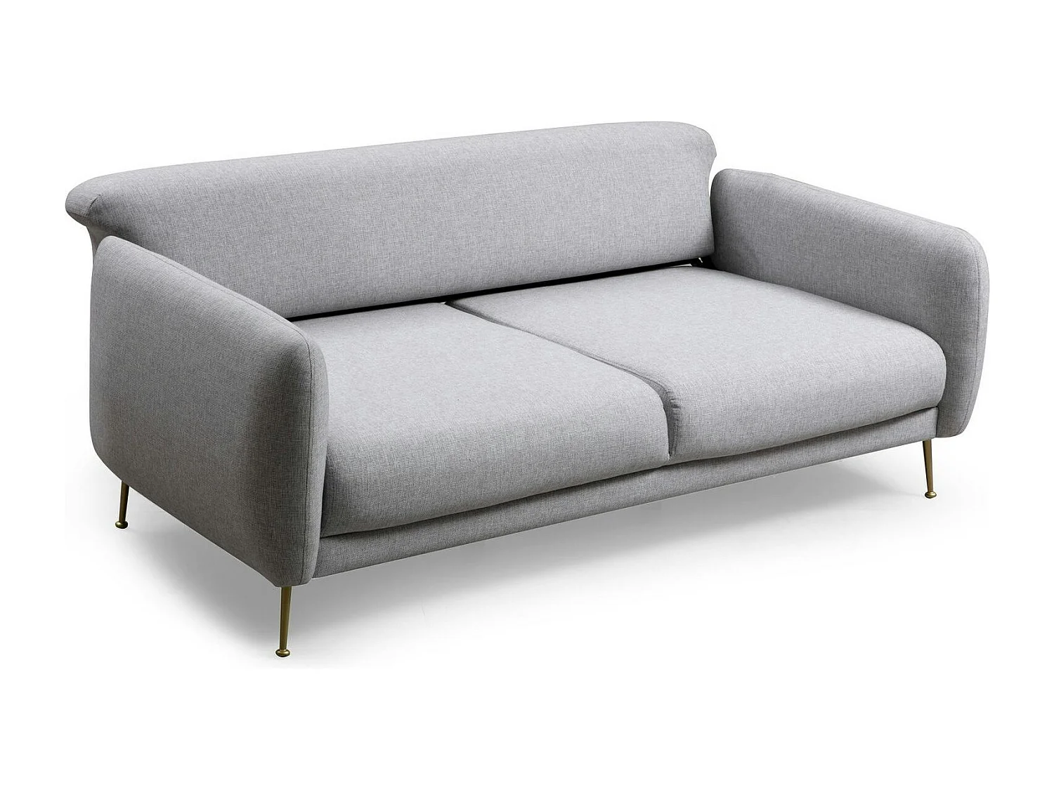 Canapé 3 places gris - lit d'appoint, pieds métal PAIMPOL