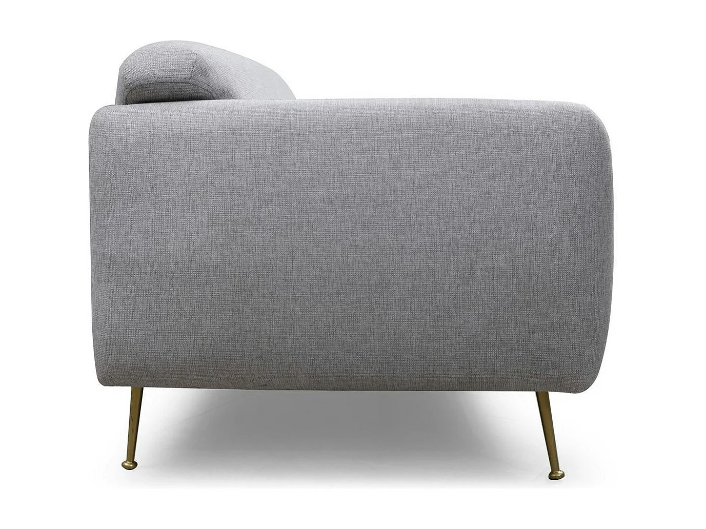 Canapé 3 places gris - lit d'appoint, pieds métal PAIMPOL