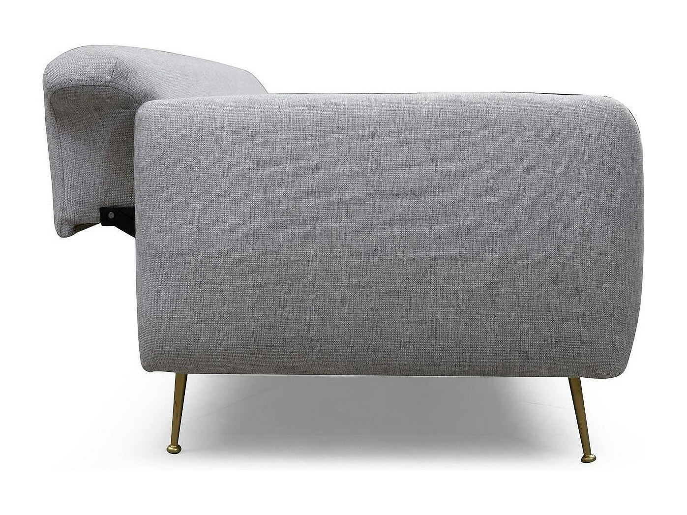 Canapé 3 places gris - lit d'appoint, pieds métal PAIMPOL