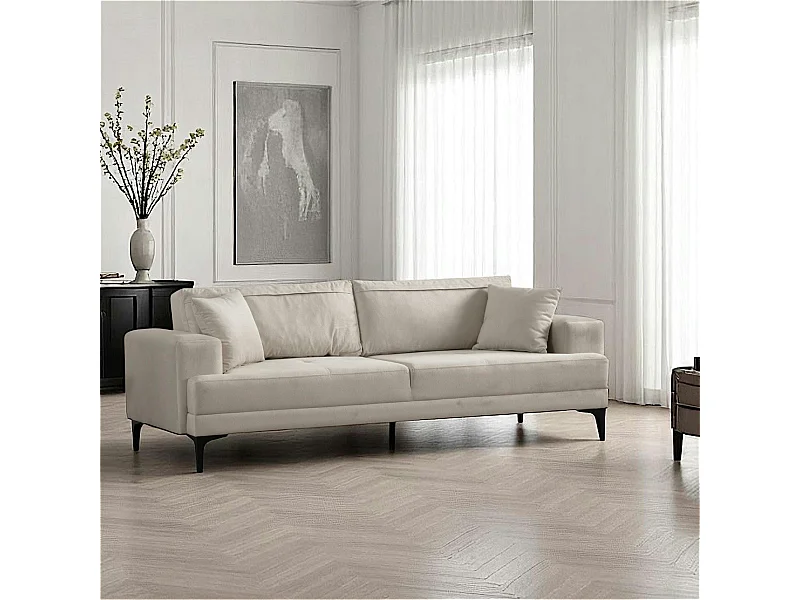 Canapé 3 places écru avec couchage d’appoint JACA