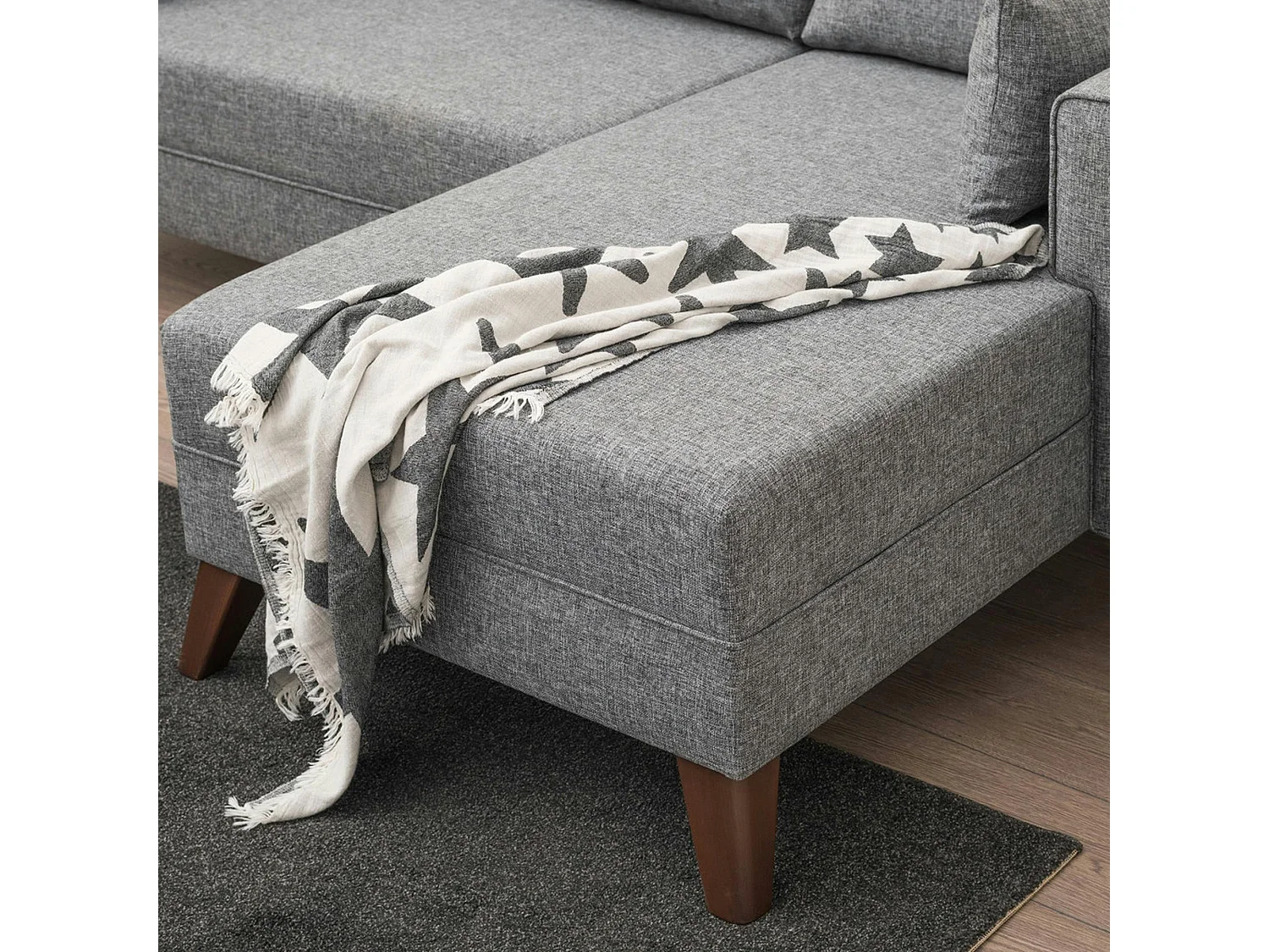 Canapé d’angle convertible gris - côté droit SPLIT