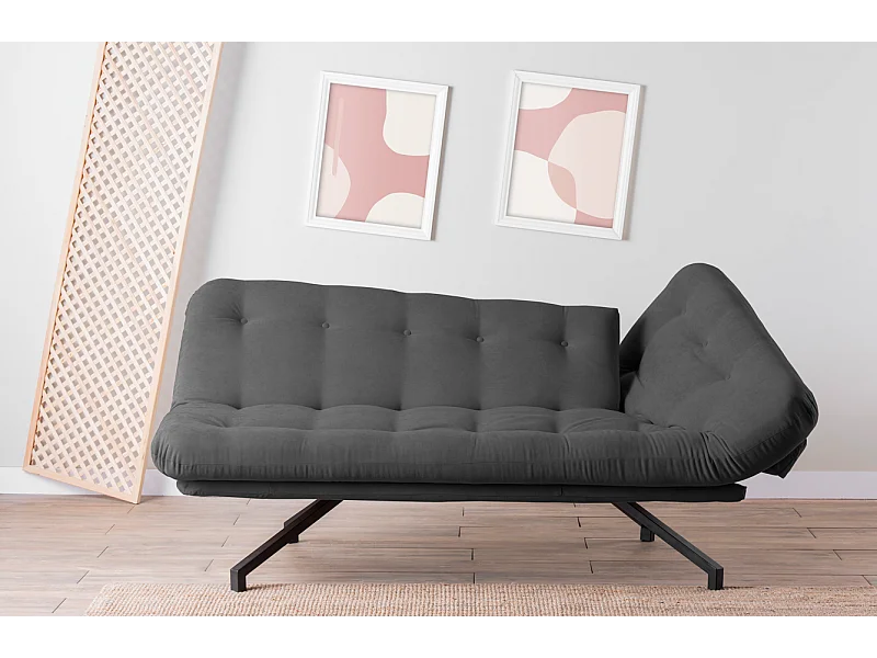 Chaiselongue Coxy/Tessuto-Velluto/Antracite
