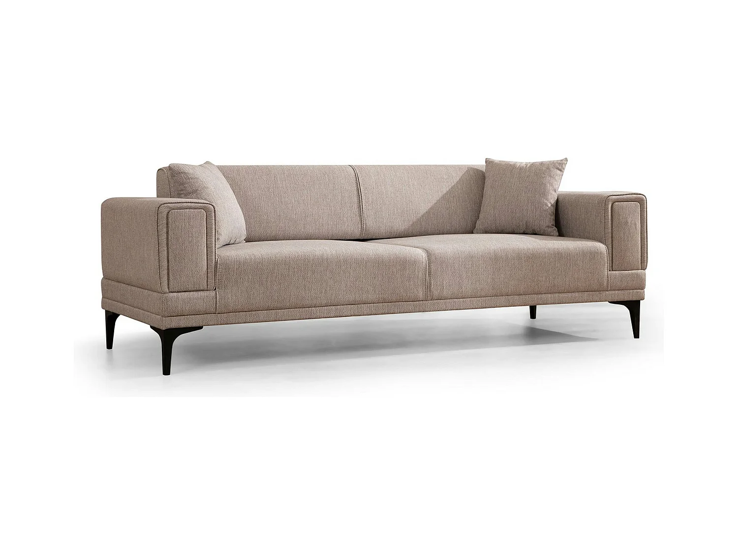 Canapé 3 places beige - lit d'appoint, look épuré LUCCA