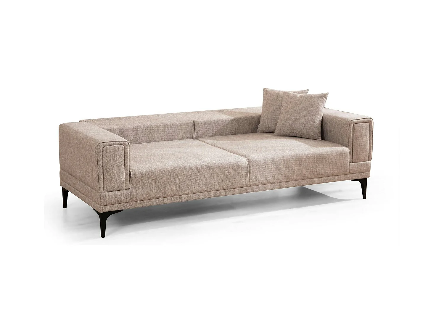 Canapé 3 places beige - lit d'appoint, look épuré LUCCA