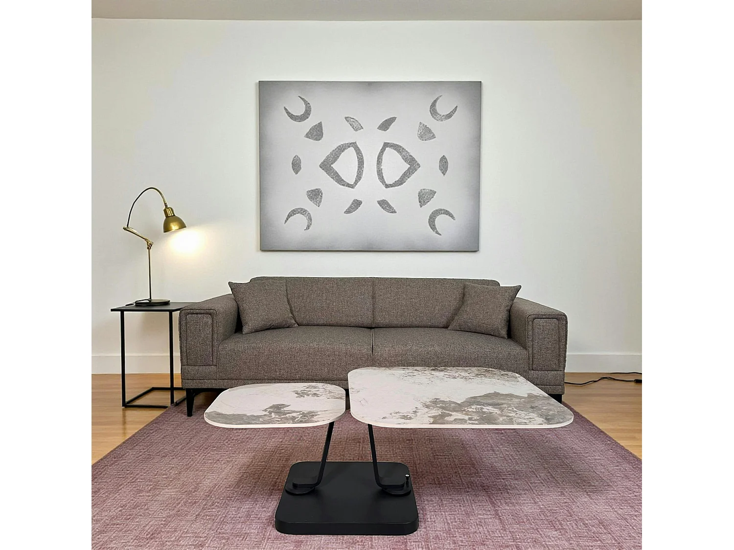 Canapé 3 places beige - lit d'appoint, look épuré LUCCA