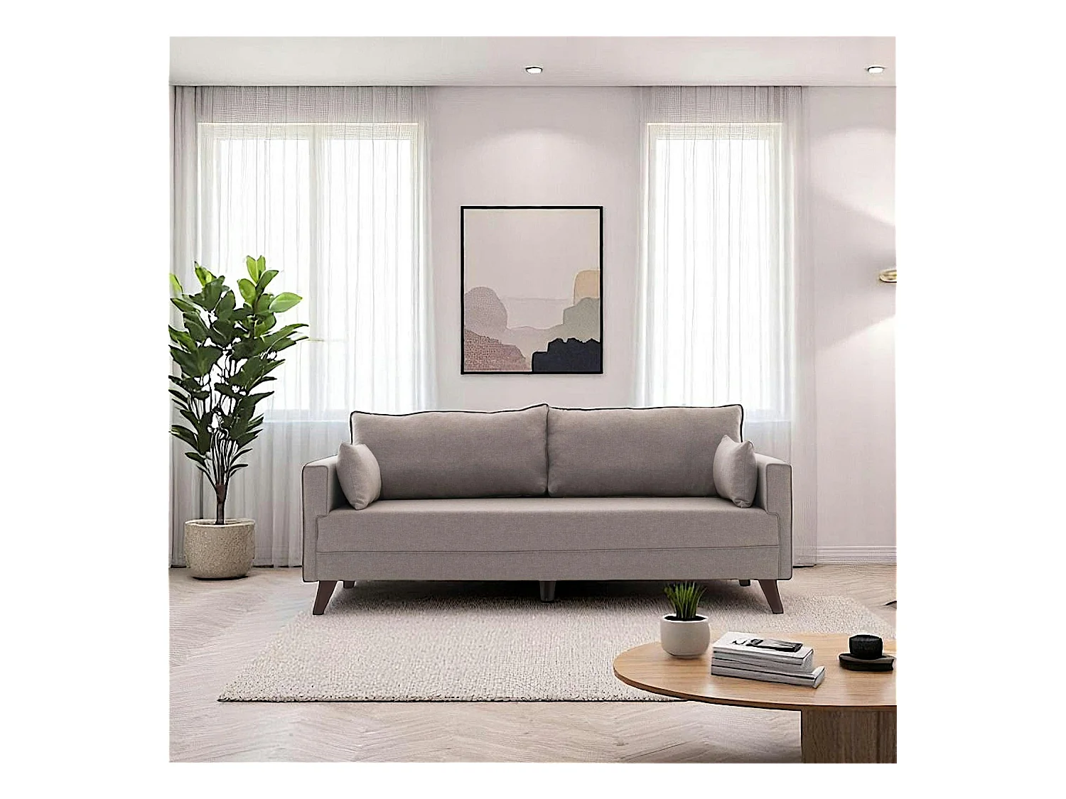 Canapé-lit cappuccino - dos droit SPLIT