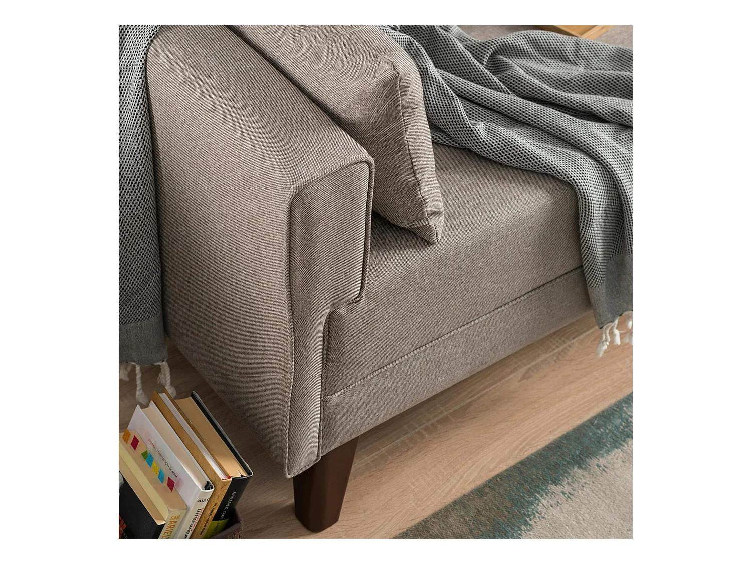 Canapé-lit cappuccino - dos droit SPLIT