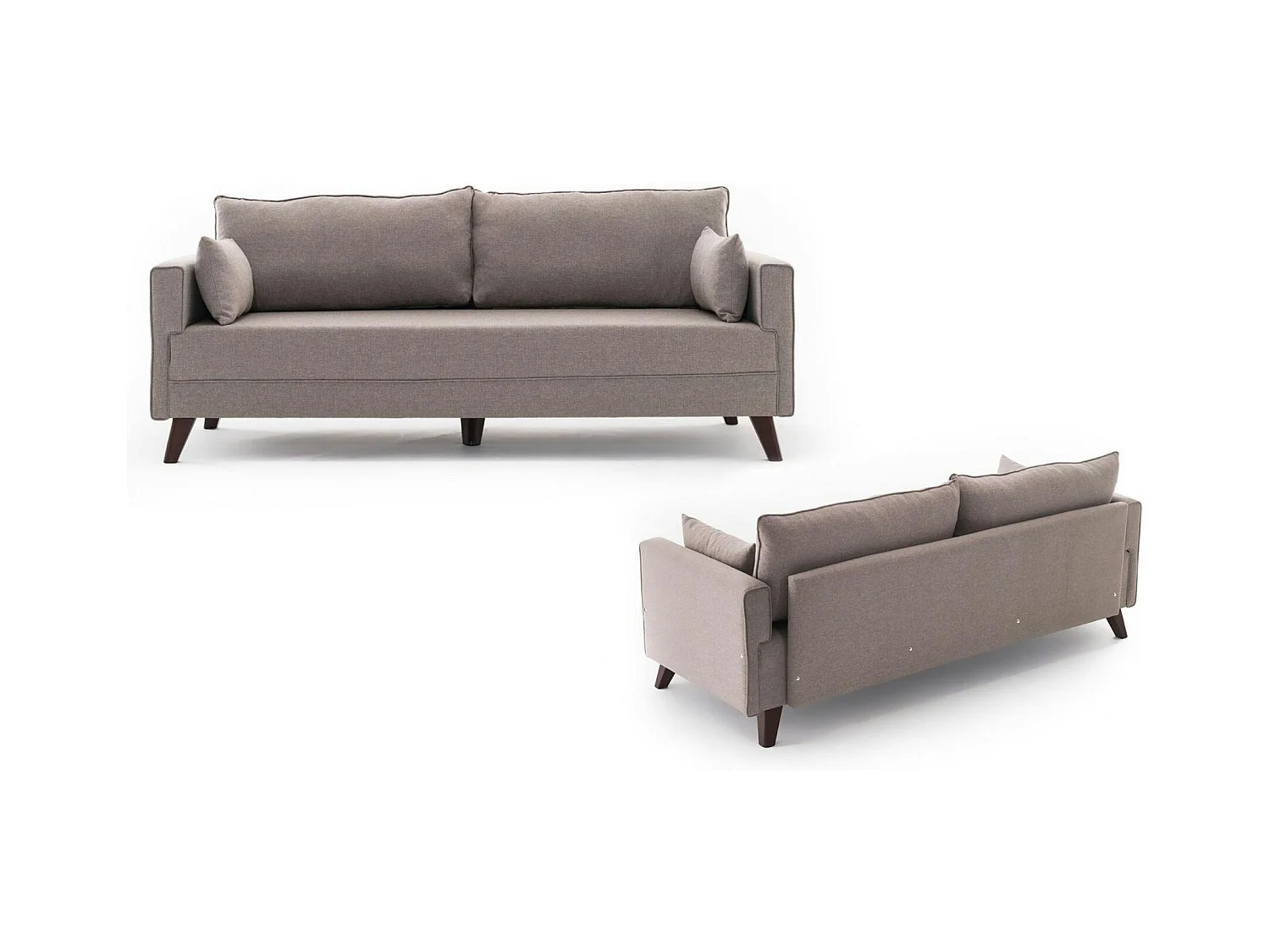 Canapé-lit cappuccino - dos droit SPLIT