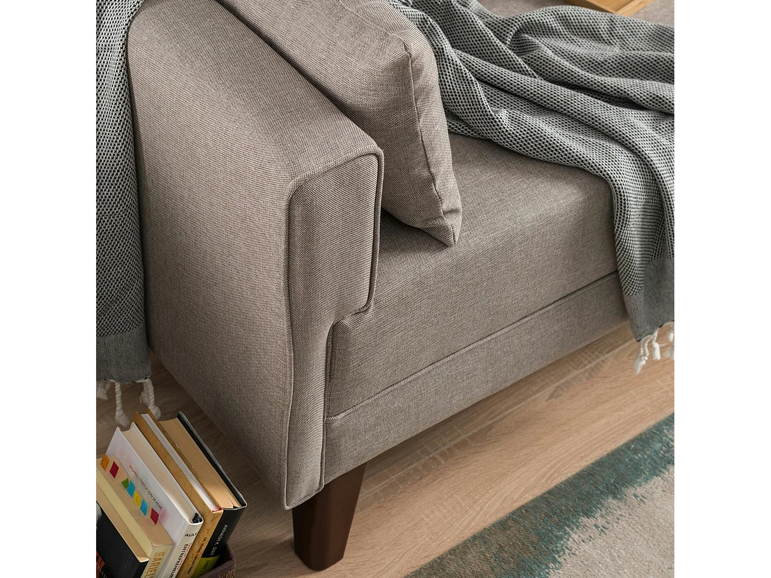 Canapé-lit cappuccino - dos droit SPLIT